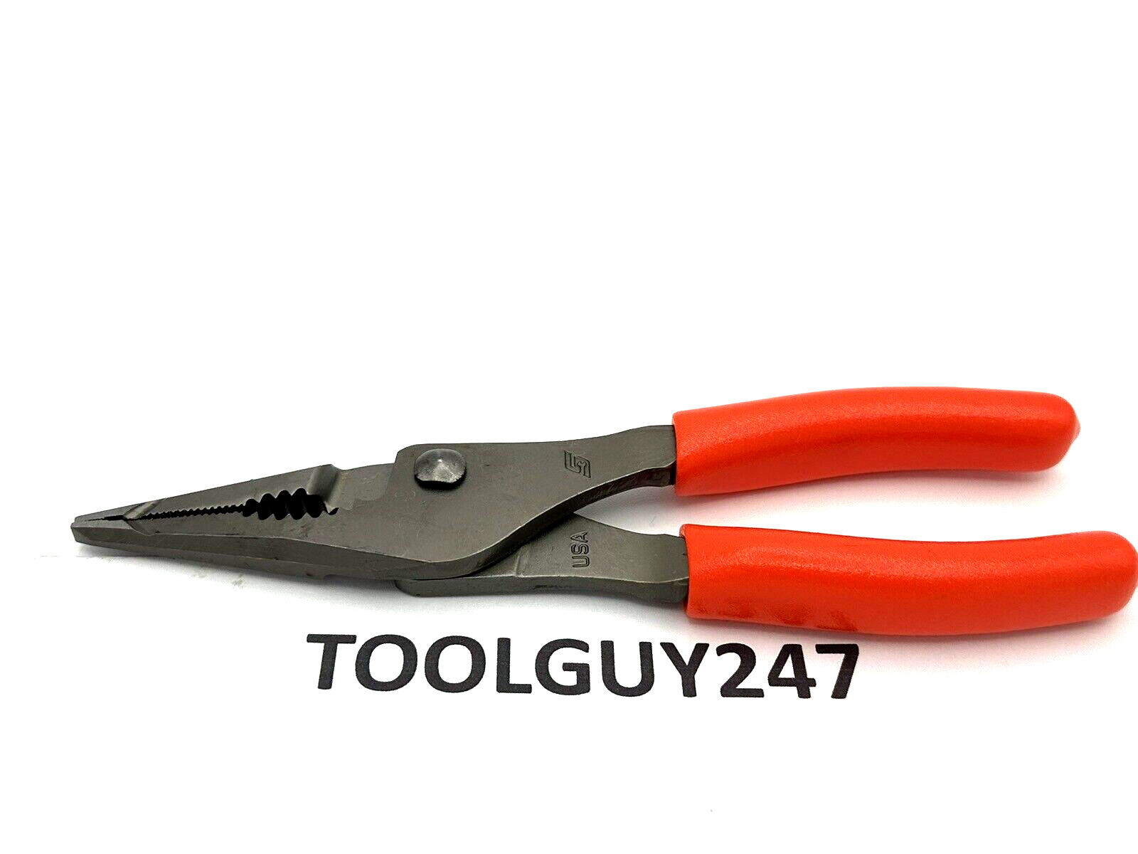 SNAP ON TOOLS USA ORANGE 7″ Soft Grip Long Nose Slip Joint Pliers LN46ACF O NEW