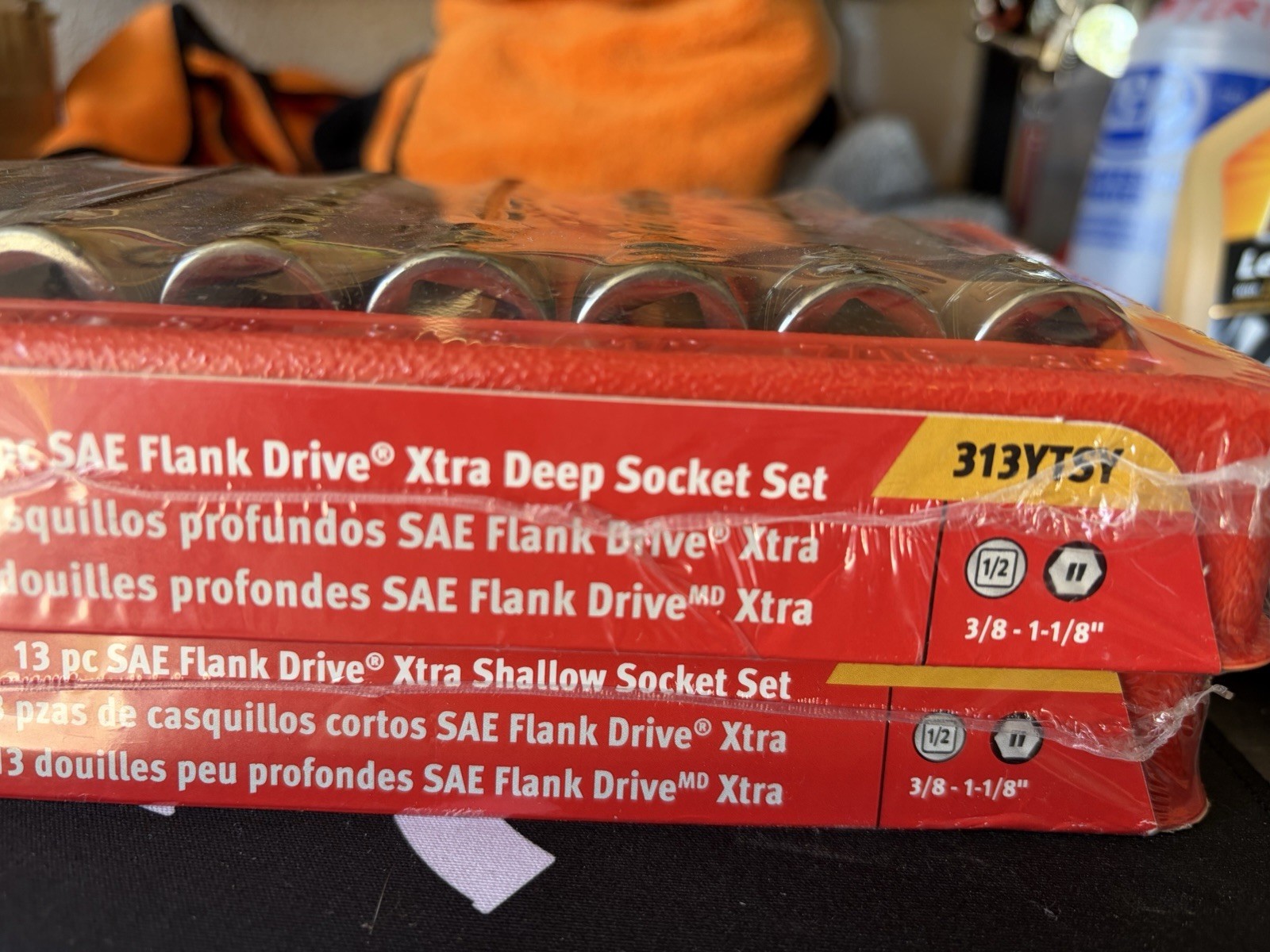 NEW Snap-on 313YTSY 13Pc 1/2” Drive SAE FDX Deep Socket Set 3/8”-1-1/8” USA