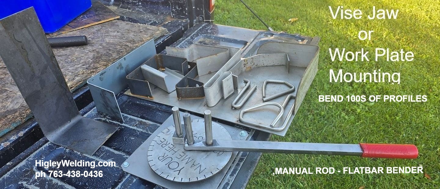 Higley Welding Flat Stock-Rod Bar Bender-Vise Jaw Mount