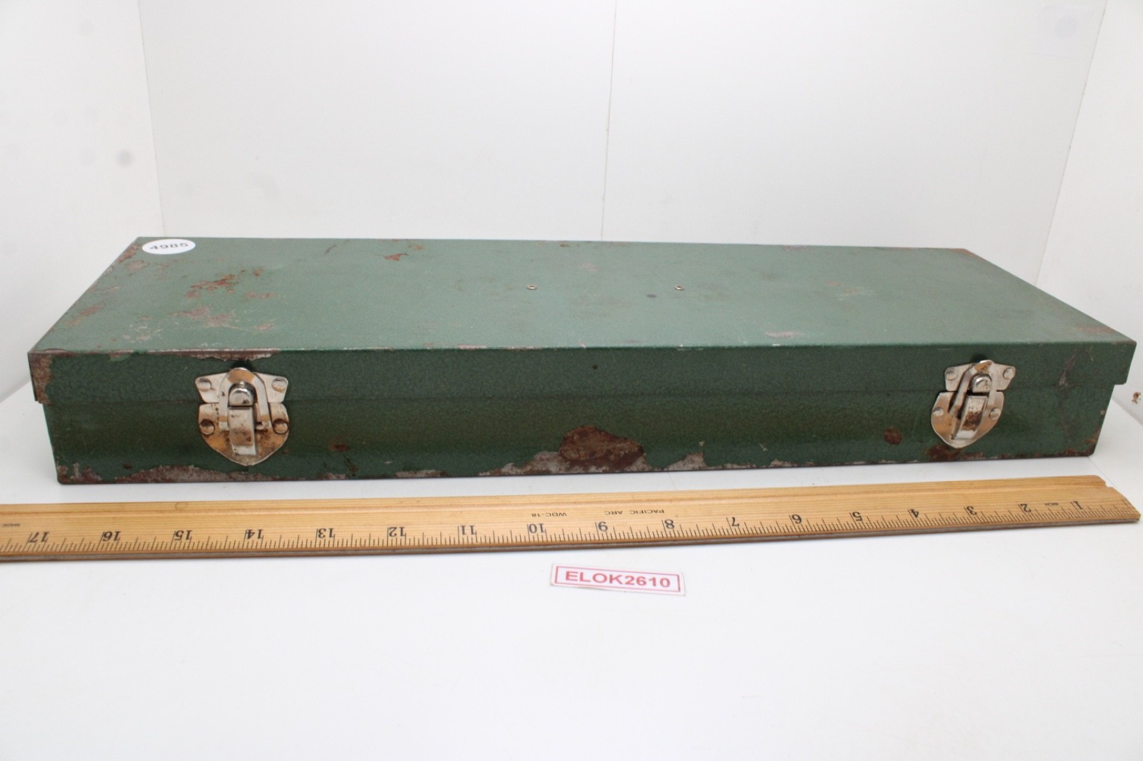 S-K TOOLS 18”x6”x 2.5″ 1/2″ Drive Green Metal Socket/Ratchet Box USA
