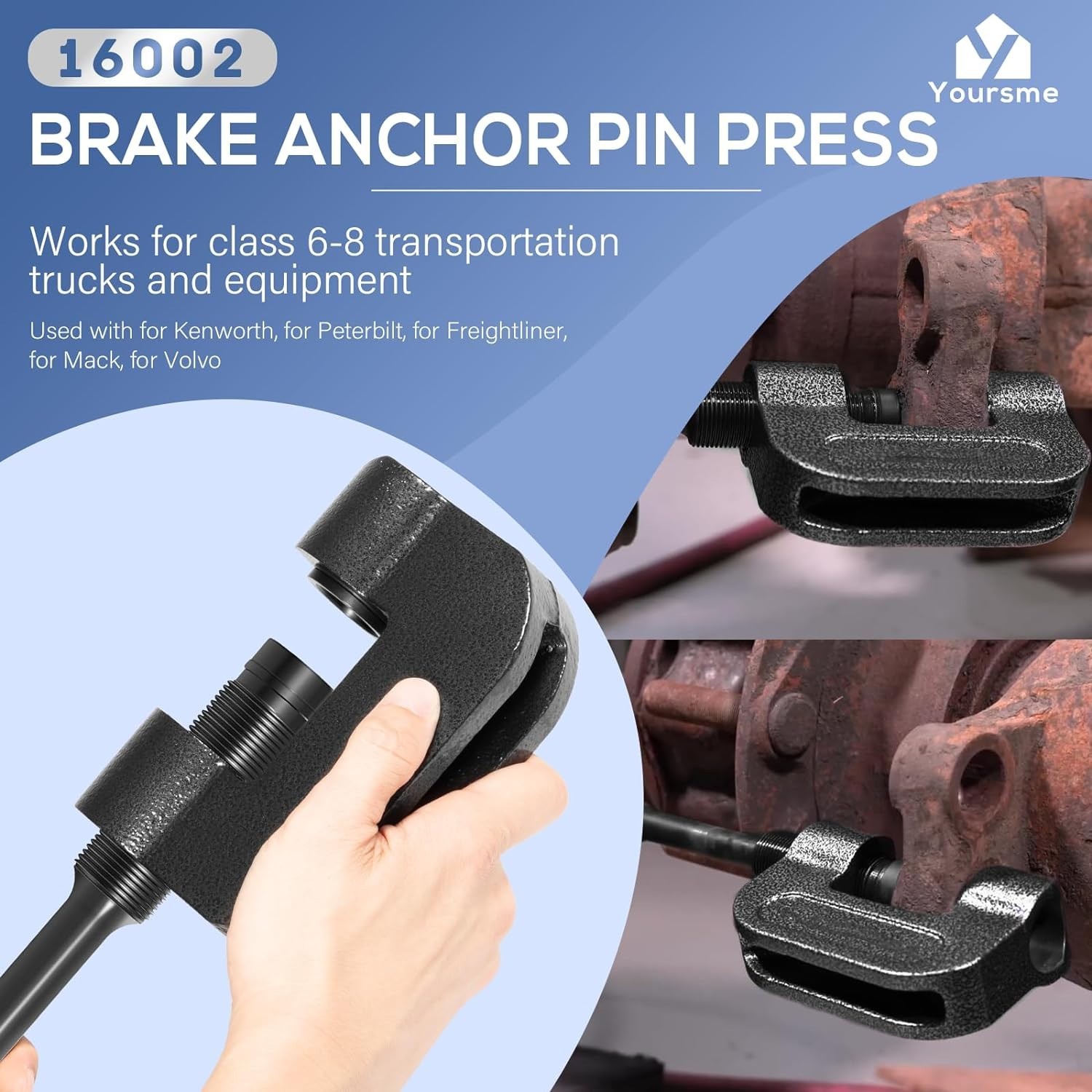 16002 Brake Anchor Pin Press 10 Ton Capacity Work for Class 6-8 Trucks&Equipment