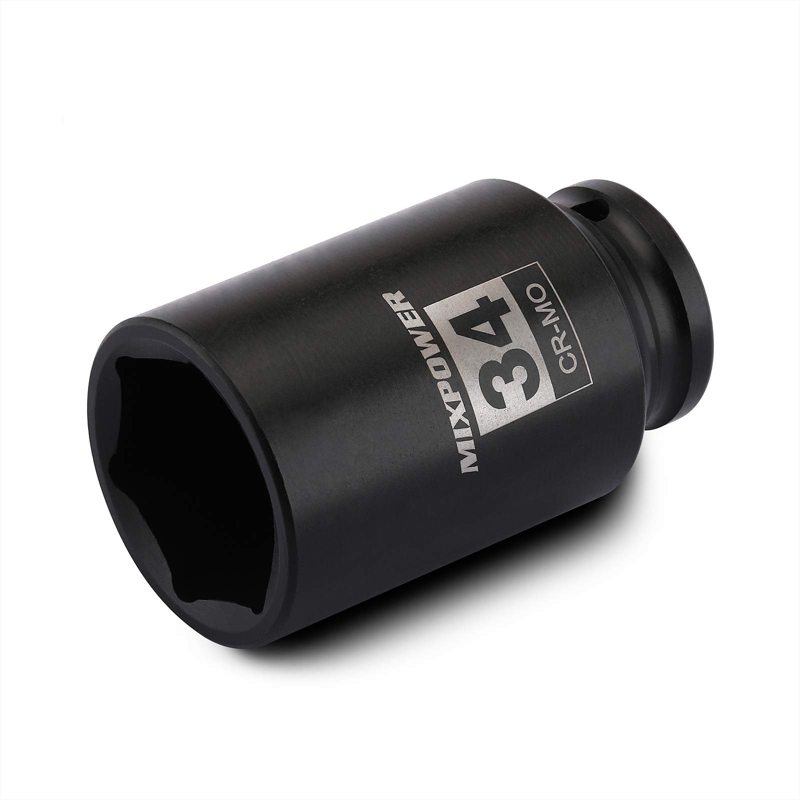1/2″ Drive Deep Impact Socket, CR-MO, 34 mm, METRIC, 6 Point, 34mm
