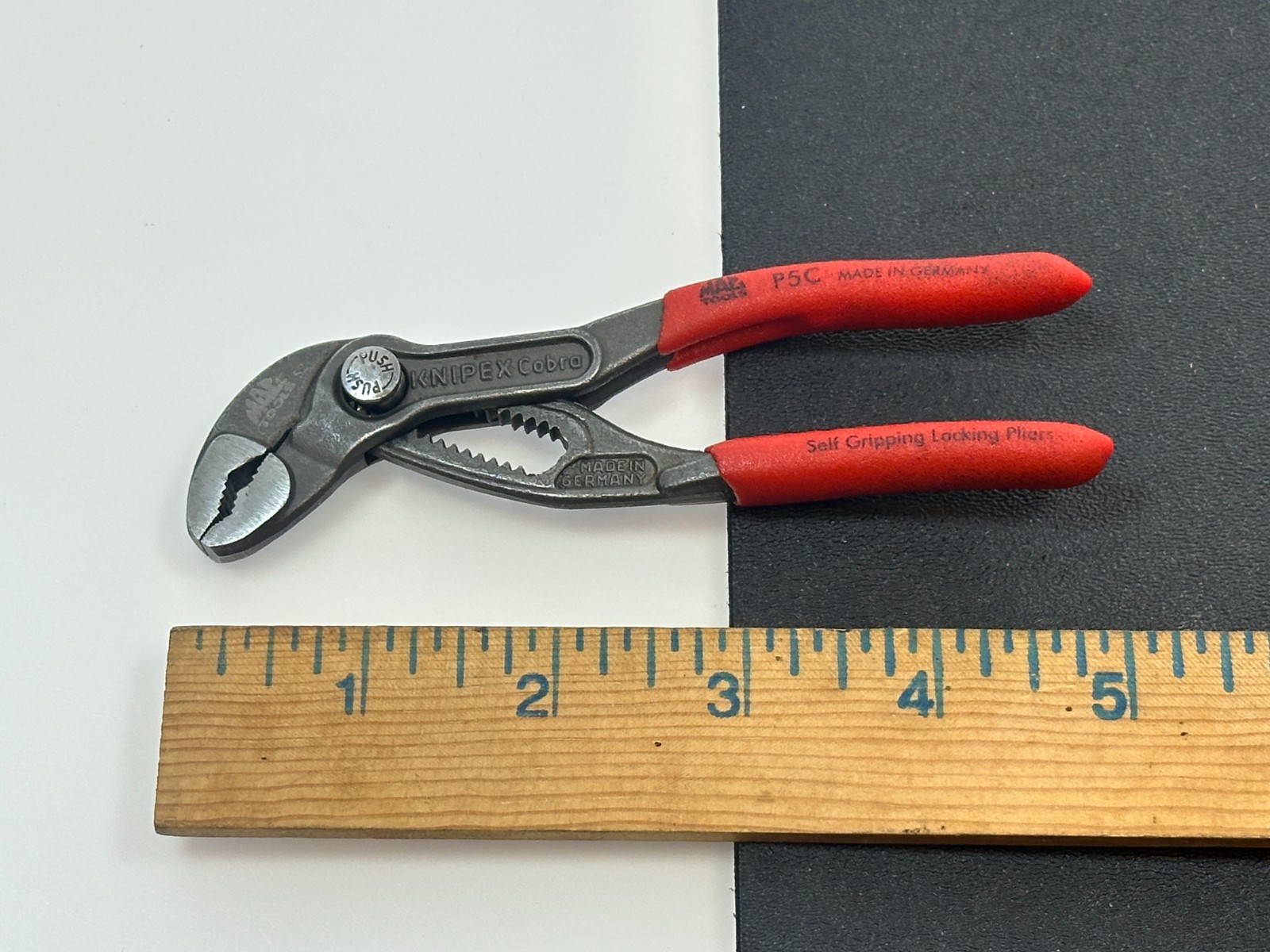 MAC Tools P5C 5″ Mini Compact Self Gripping KNIPEX COBRA Locking Pliers RED GRIP