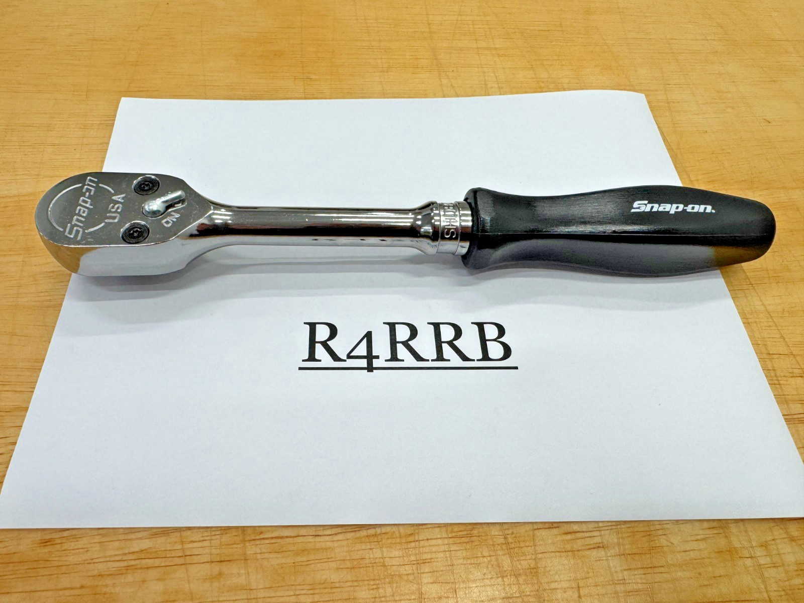 Snap-on Tools USA CLASSIC BLACK 1/2″ Drive Hard Grip Ratchet SHD80ABK RARE NOS