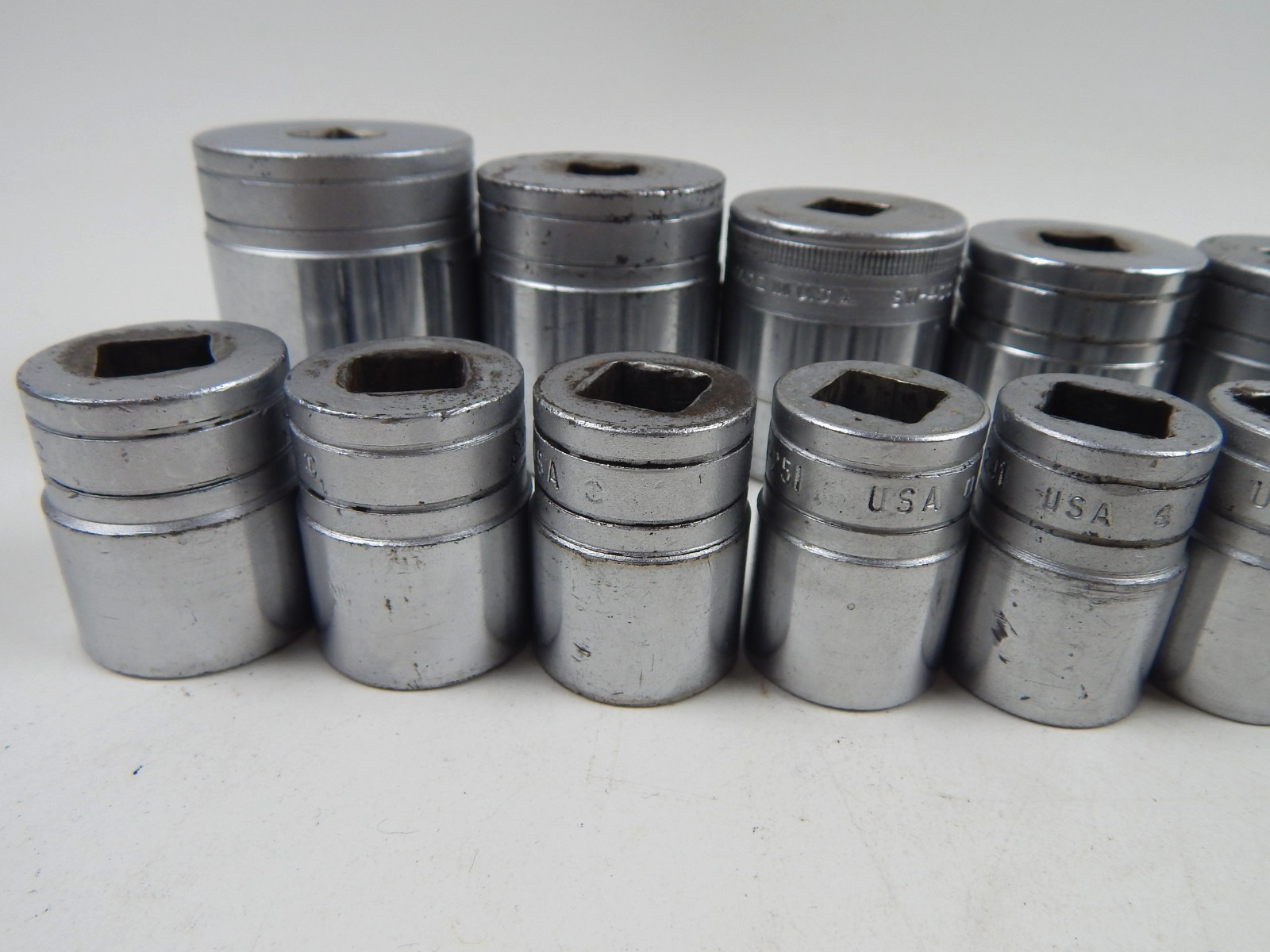 Snap-On SW 12 Point SAE 1/2″ Drive Shallow Socket Set 7/16 to 1-7/16″ USA 21pc