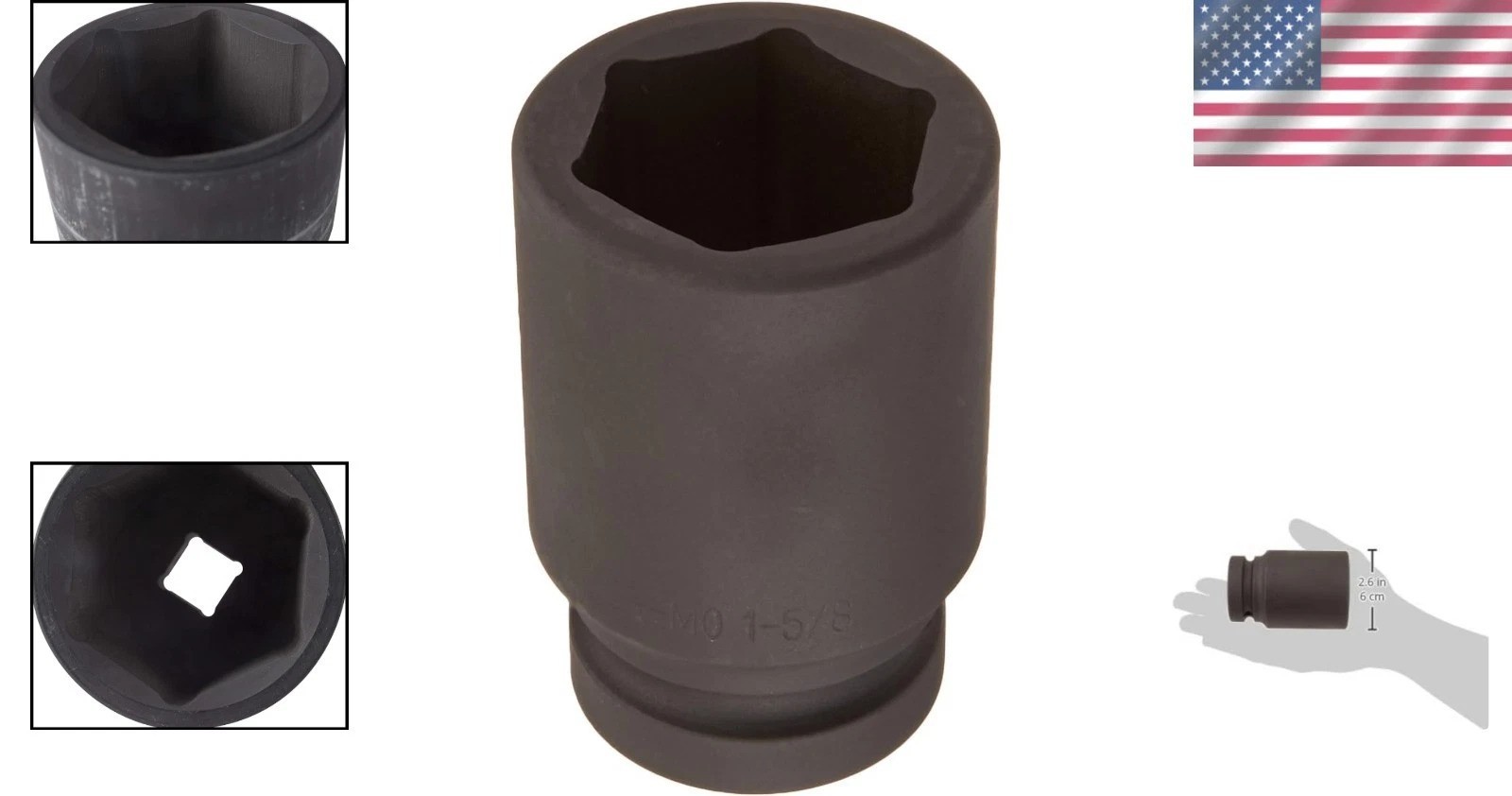 Durable 1-Inch Drive Deep Impact Socket 1-5/8” – CR-MO Alloy Steel Excellence