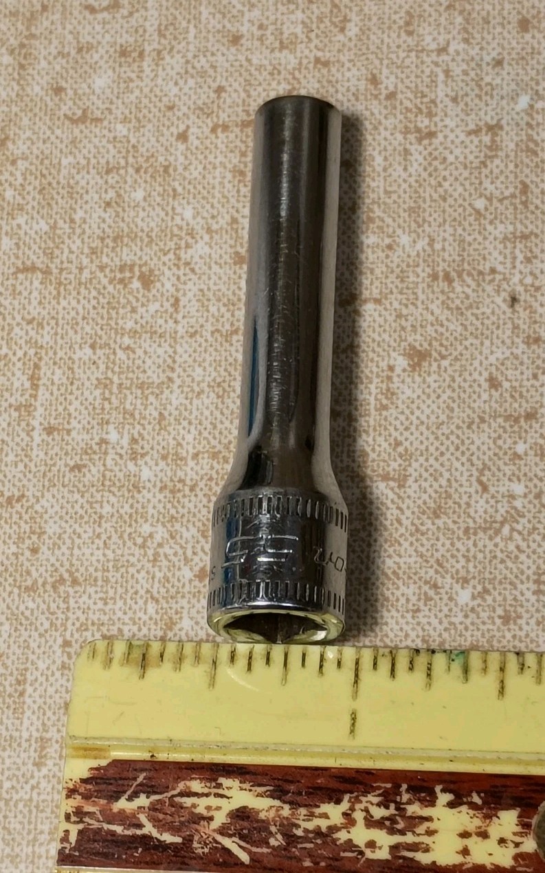 Snap-on STMM5.5 Socket 1/4″ Drive 5.5mm Metric Deep 6 Point Chrome USA Made