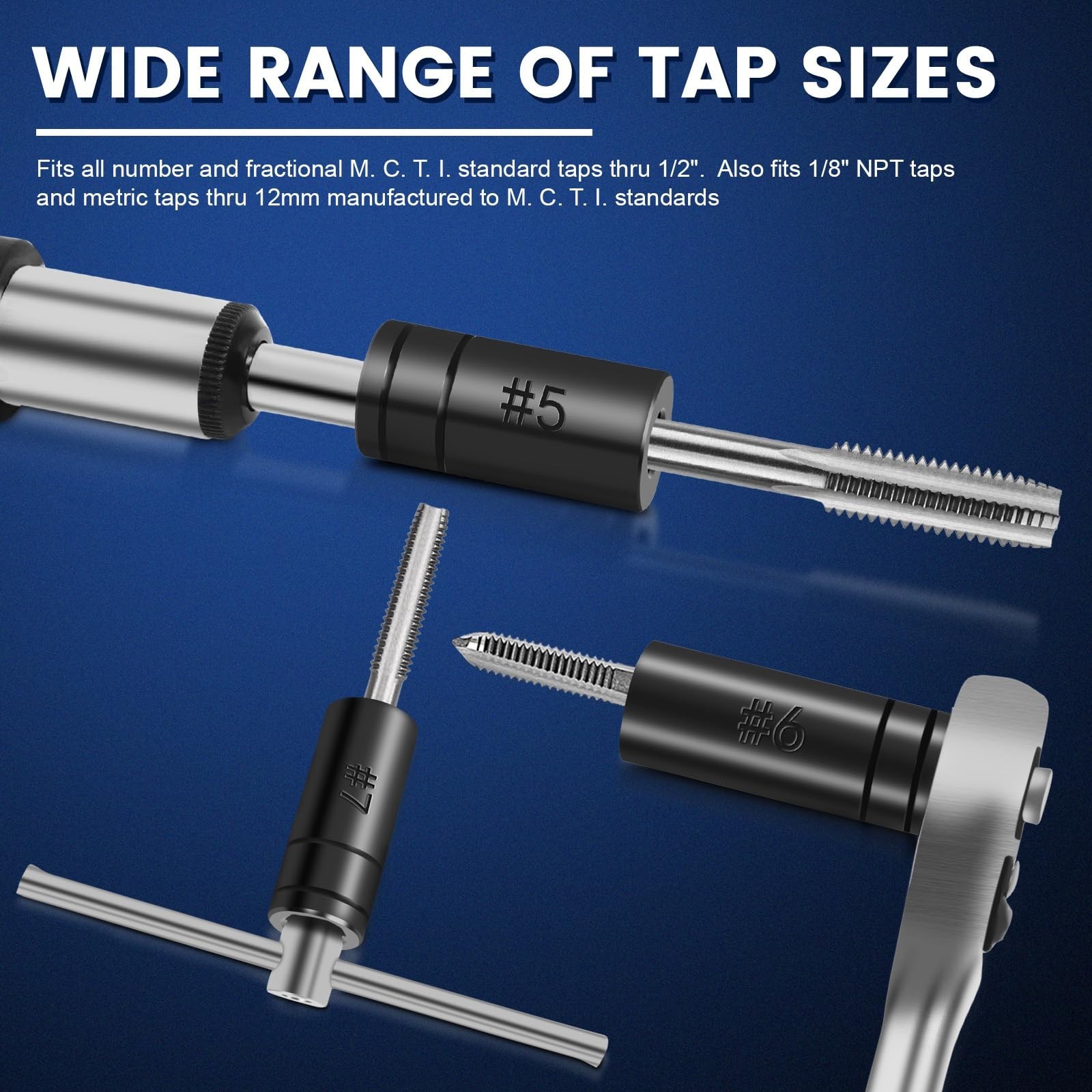 70500 Tap Socket Set 1/4″&3/8″ Drive Fit All MCTI Standard Tap for Socket Wrench
