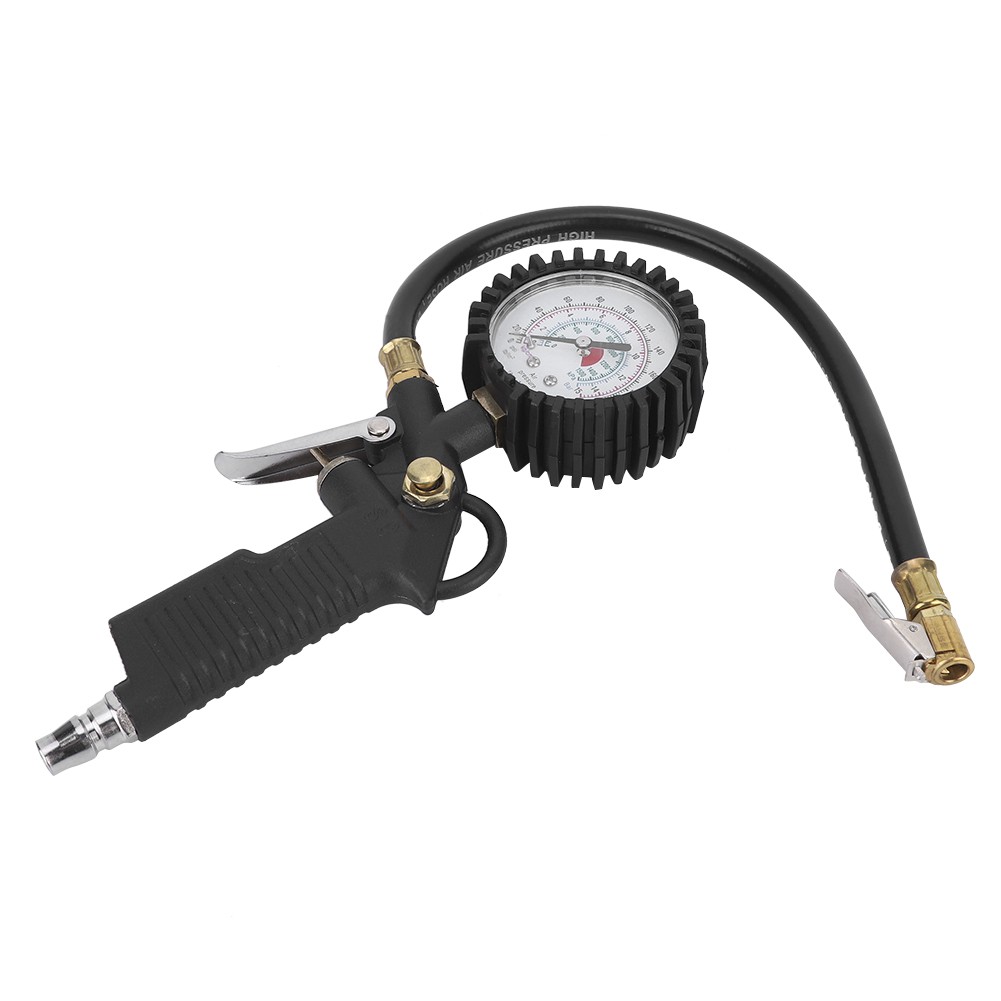 220PSI Automobile Tire Pressure Gun Inflator Gauge For Trucks Motorcycles