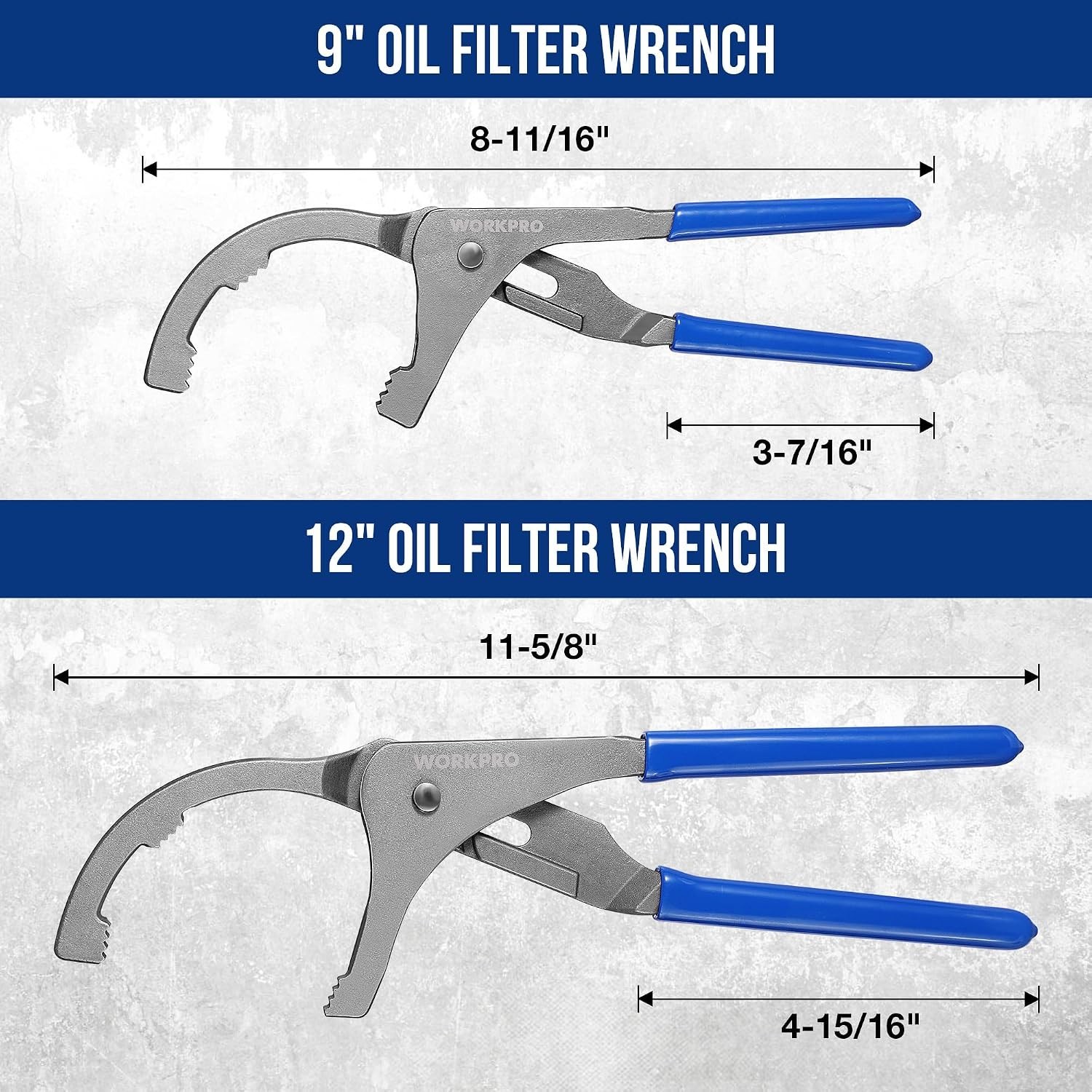 Corrosion-Resistant 9″ & 12″ Oil Filter Removal Pliers Set for Cars and Trucks