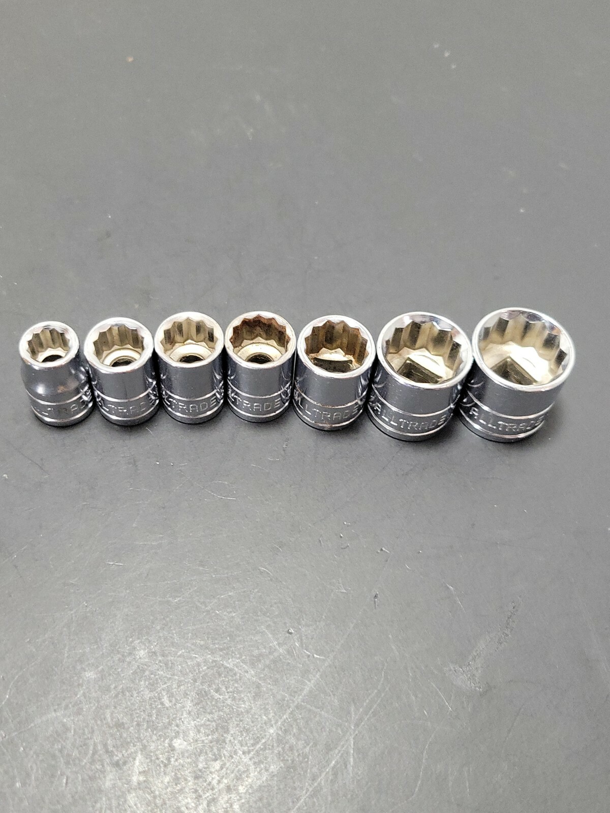 (7) ALLTRADE Shallow Sockets 12mm 13mm 14mm 17mm 19mm Metric 3/8″ Drive 12 Point