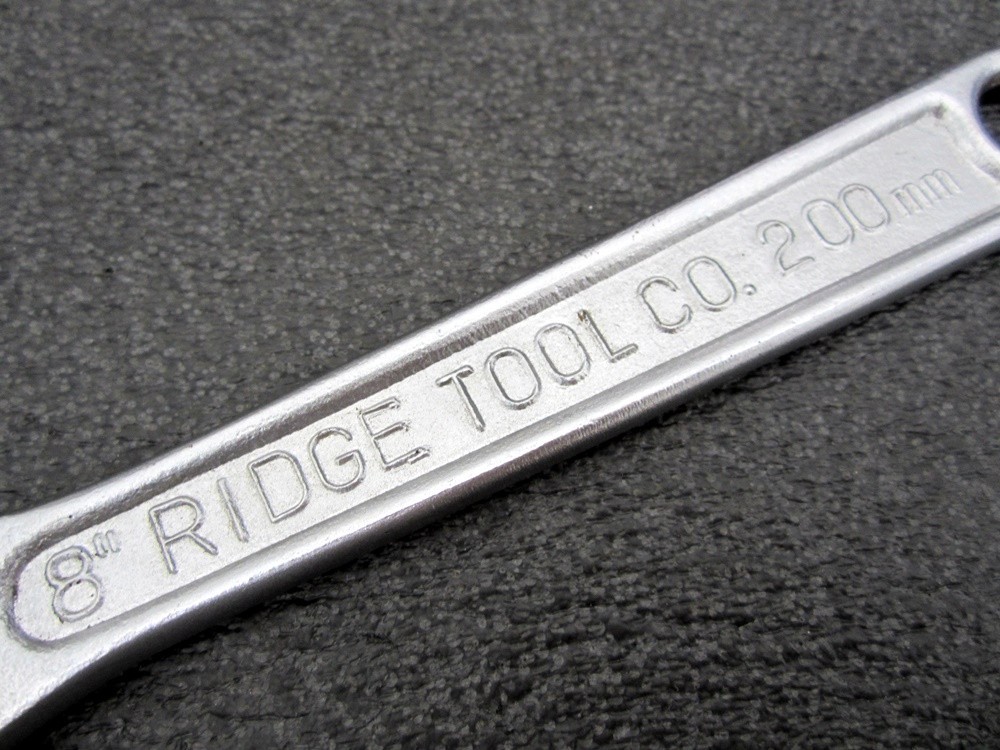 Vintage Ridgid 8″ Adjustable Wrench No. 708 Made in USA