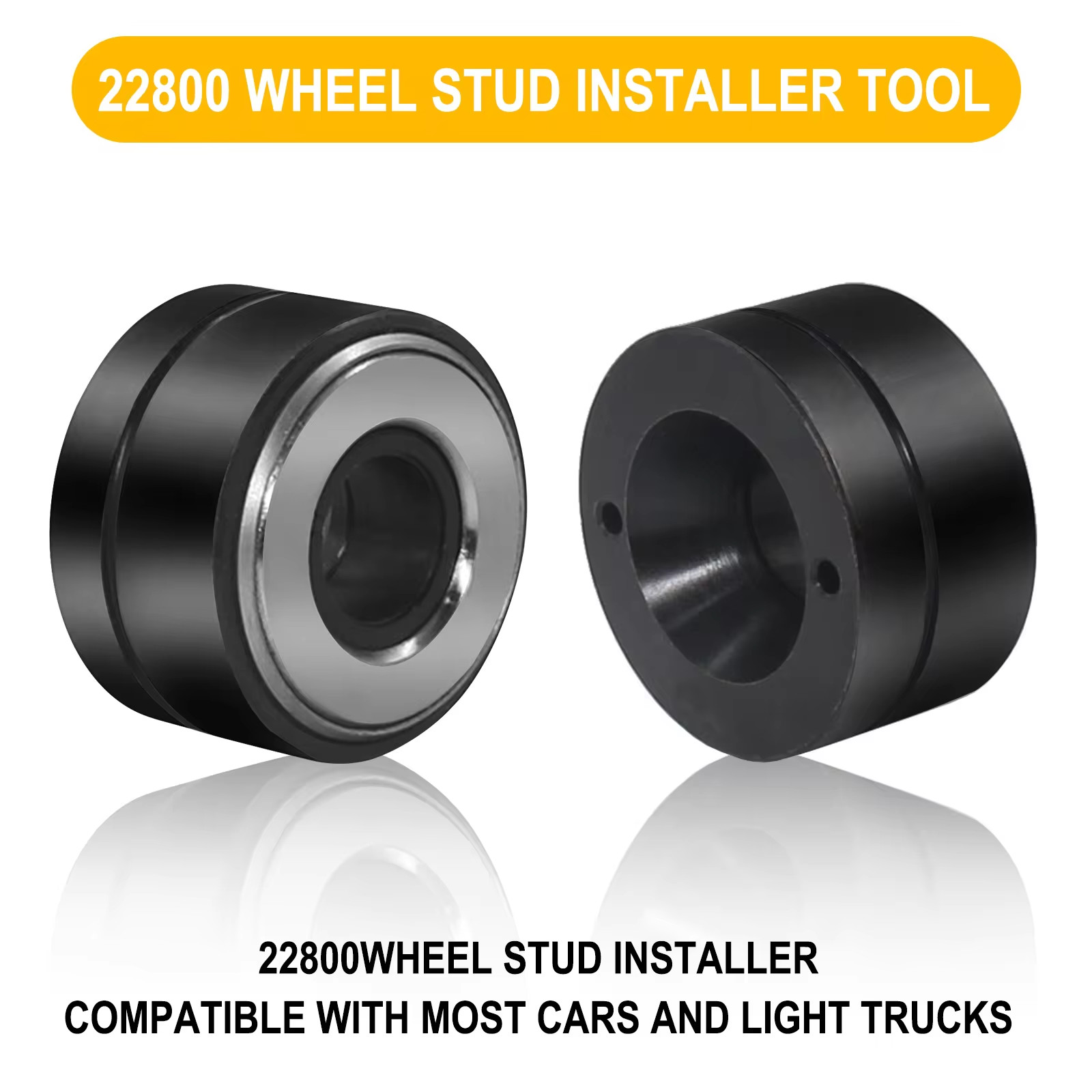 Wheel Stud Installer Tool Corporation for 22800 Tire Bolts Install Replace Black