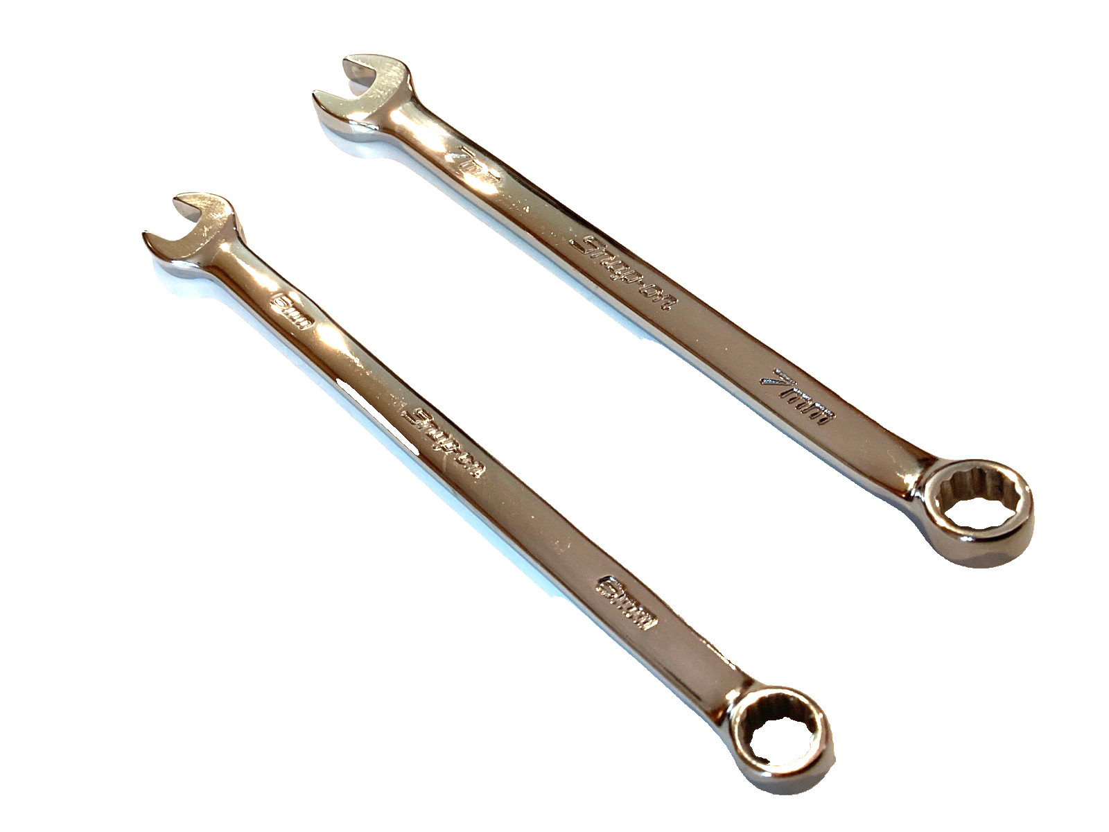 Snap On USA NEW 2 Piece 6MM 7MM Metric Add On Chrome Wrench Set OEXM6B OEXM7B