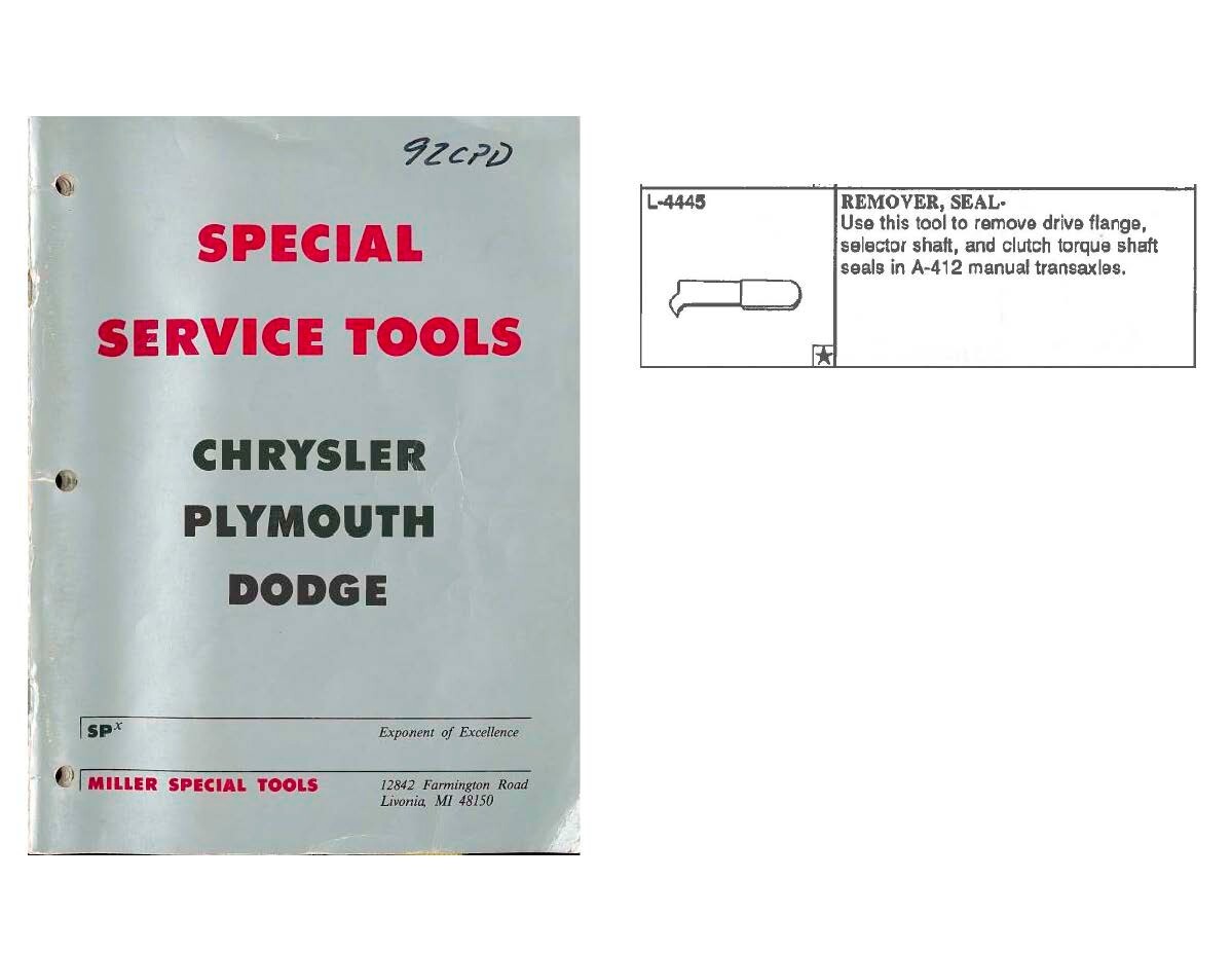 78-90 Dodge Omni Plymouth Horizon Transmission Specialty Tool Miller L-4445