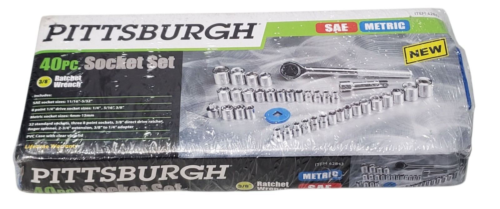 Socket Set, 40-Piece, 3/8 in., 1/4 in., Drive SAE and Metric