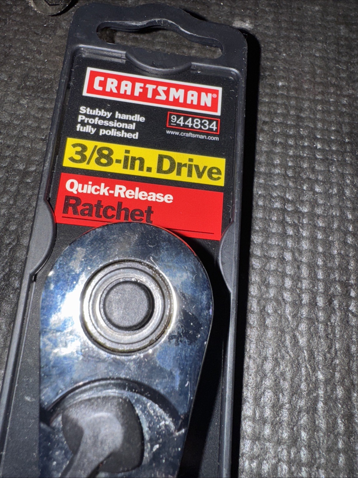 Sears Craftsman USA Nos 3/8” Drive Stubby Flex Head Ratchet 44834 Full Polish