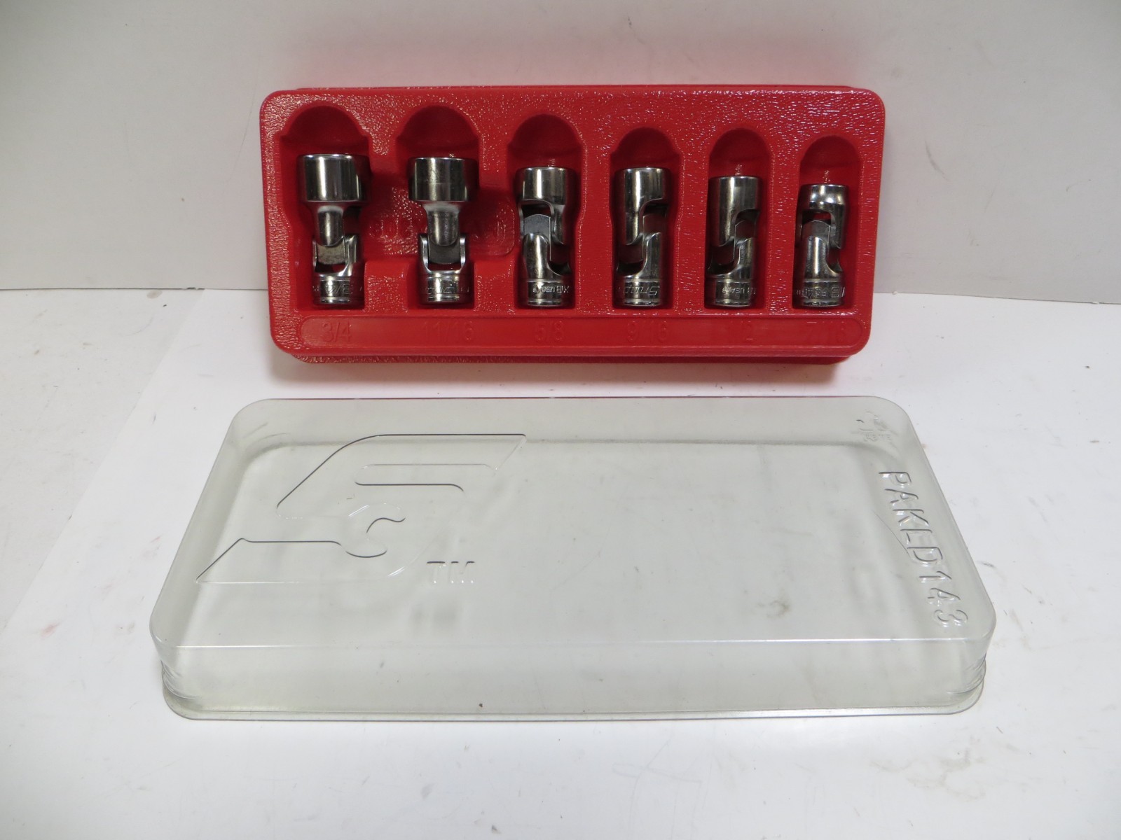 Snap On 3/8″ Drive 6pc Universal/ Swivel Socket Set FS-14 A 7/16″ – FS-24 3/4″