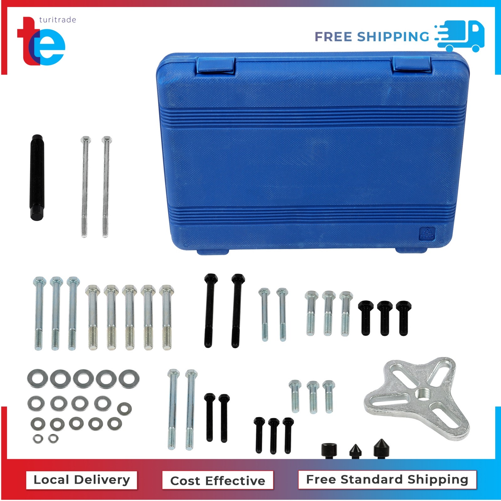 Harmonic Balancer Puller Set 46PCS Power Steering Pulley Puller Installer Tool