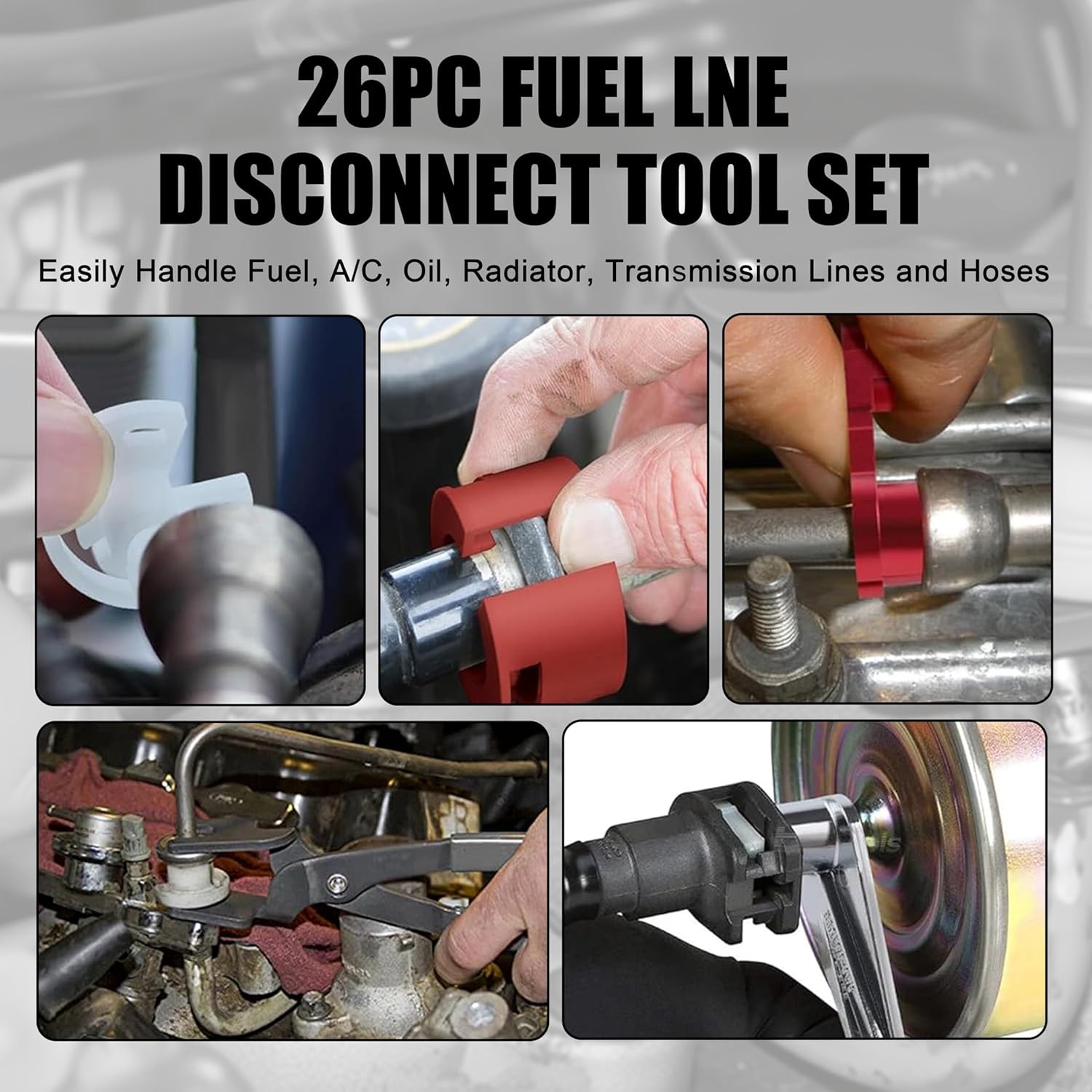 26PCS Fuel Line Disconnect Tool Set for A/C Transmission & Automotive Repair