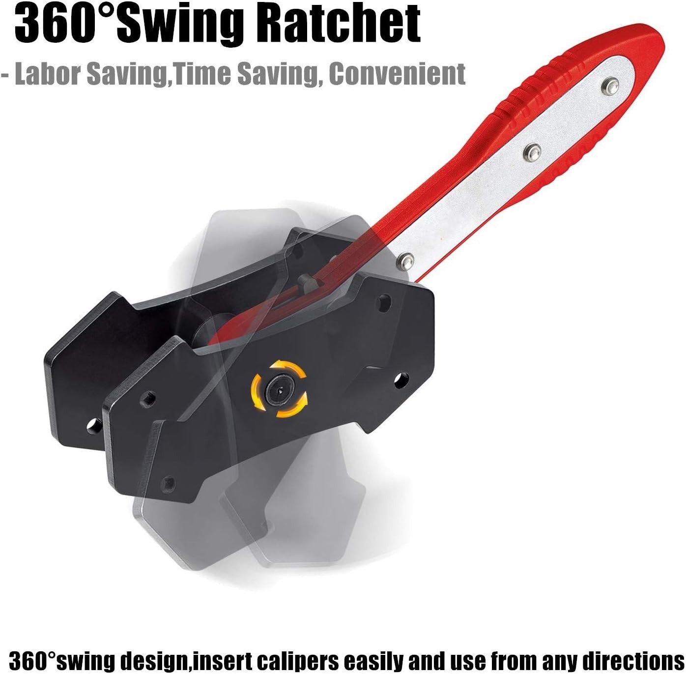 360-Degree Brake Caliper Tool with Extra Spreading Plates for Piston Systems