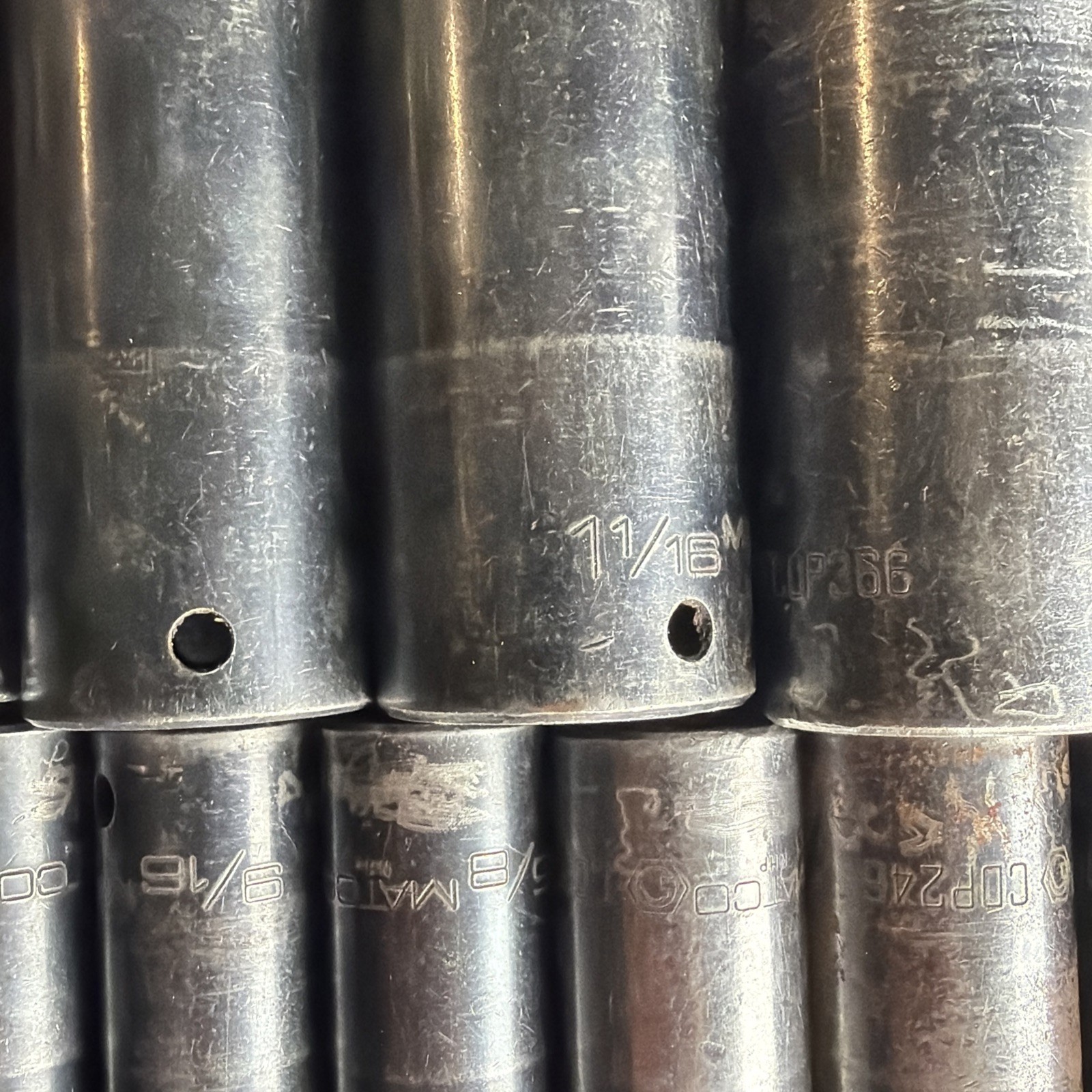 Matco Tools 13pc SAE Deep Socket Set 1/2″ Drive 6 Point 7/16″ to 1-1/4″ USA READ