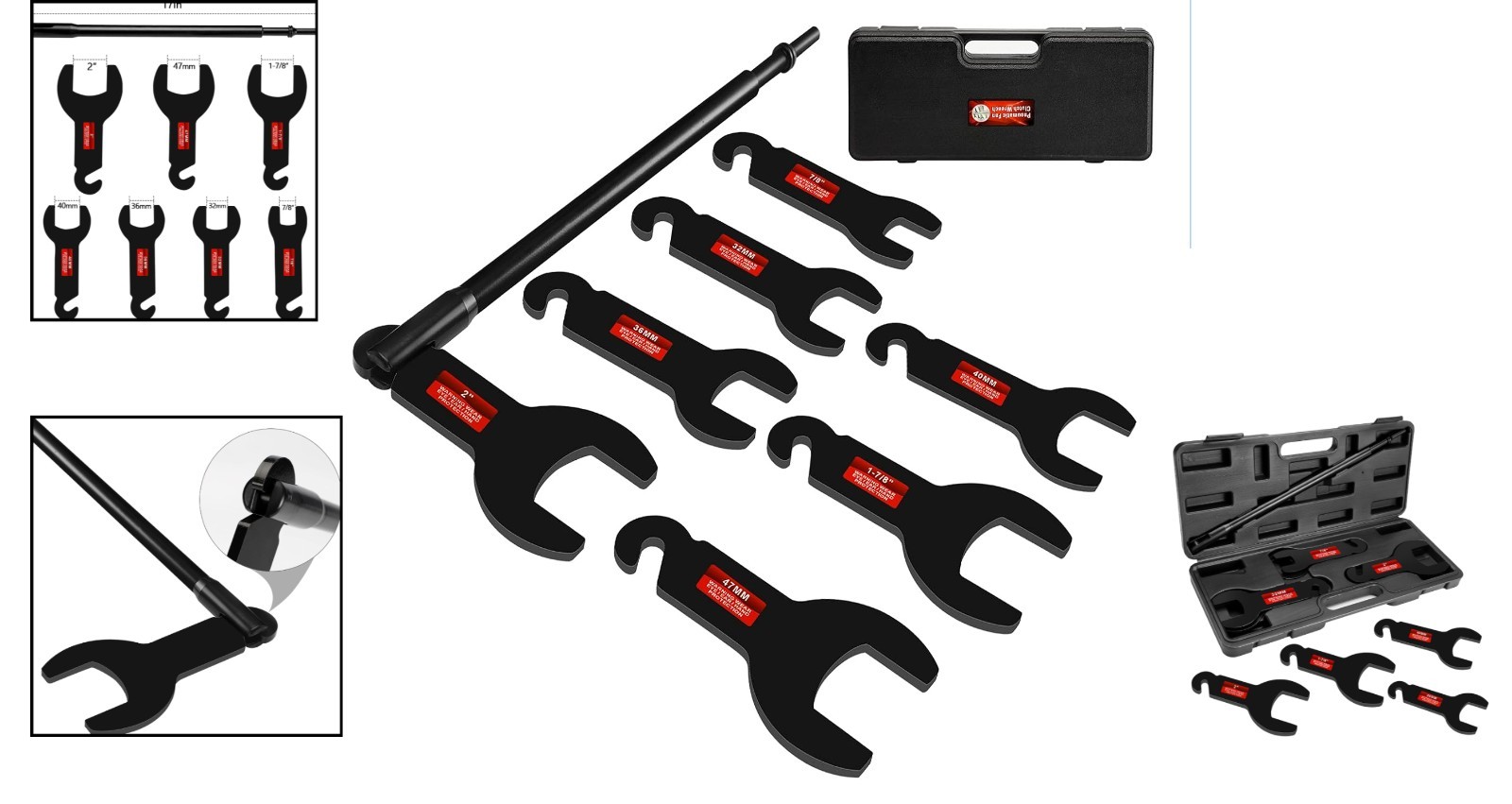 Complete Auto Repair Tool – 8PCS Pneumatic Fan Clutch Wrench Kit, Carbon Steel