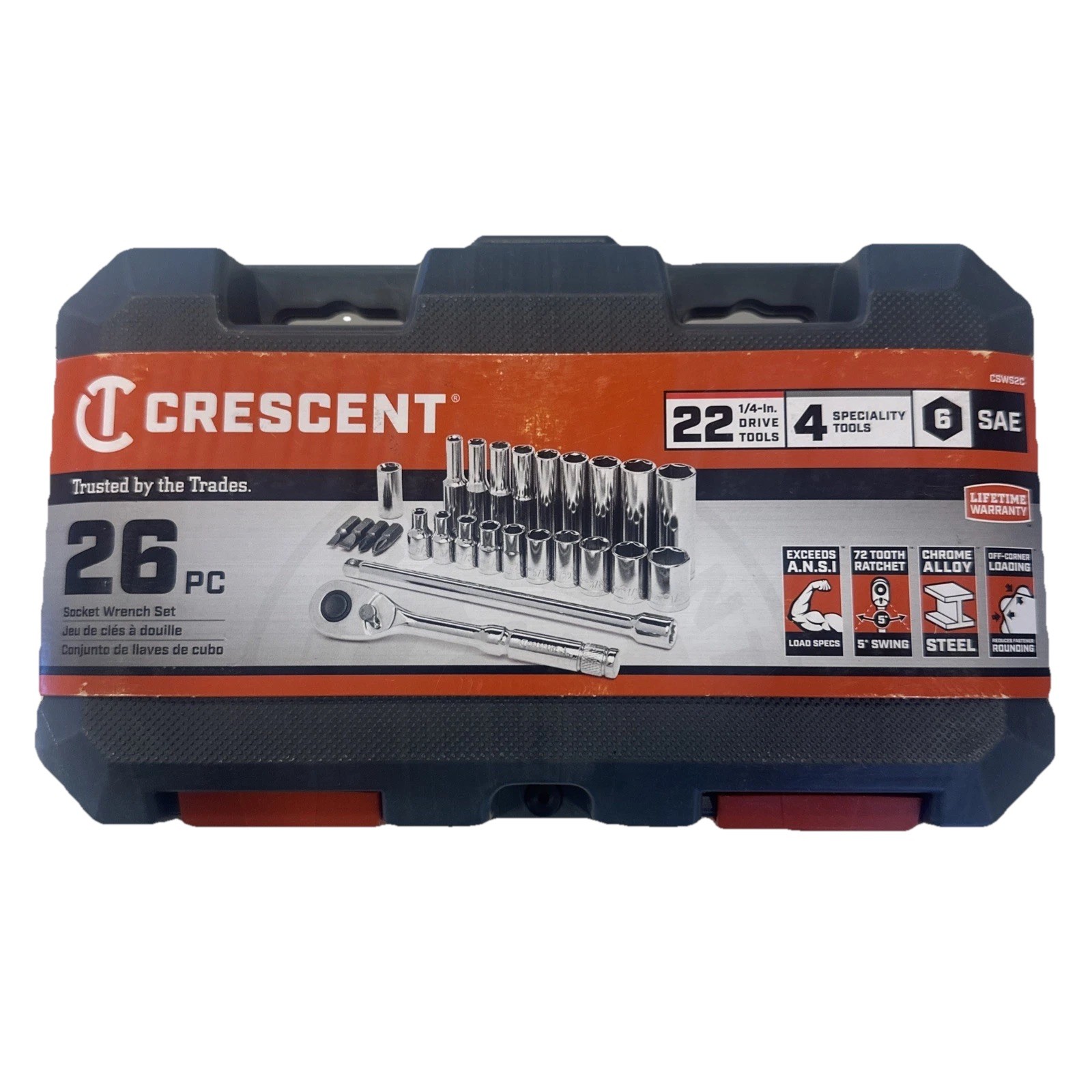 Crescent 1/4″ Drive SAE Mechanic’s Socket Set – 26 Piece