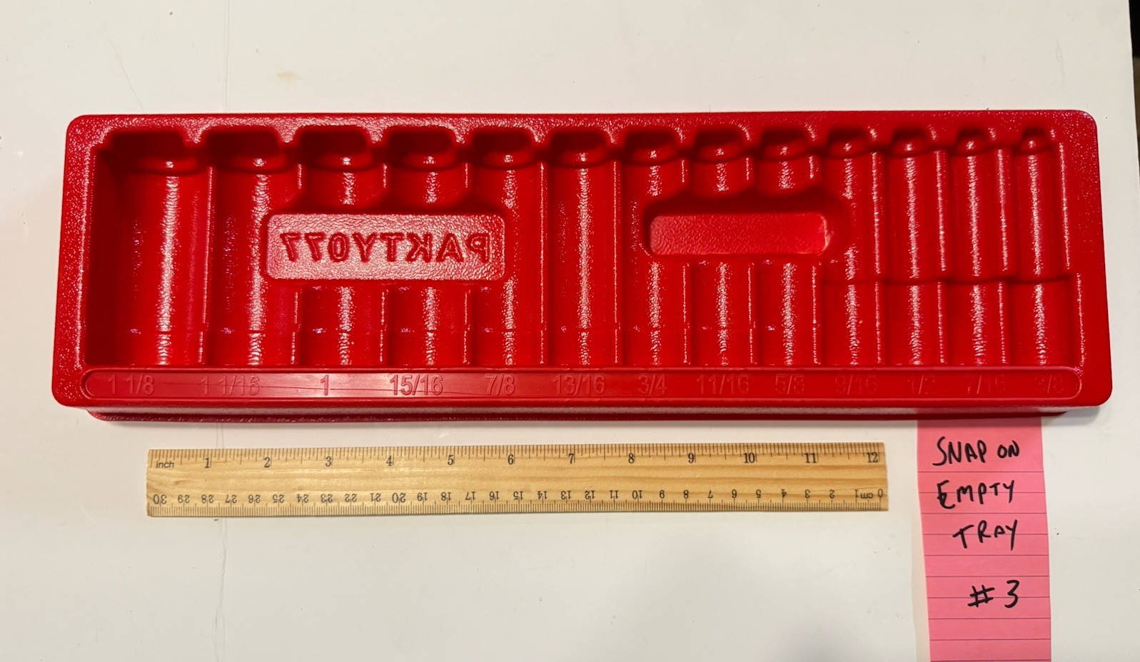 EMPTY TRAY PAKTY077 Snap On 313SYA 1/2″ Dr. 3/8”to1-1/8” SAE Deep 13Pc. NO TOOLS