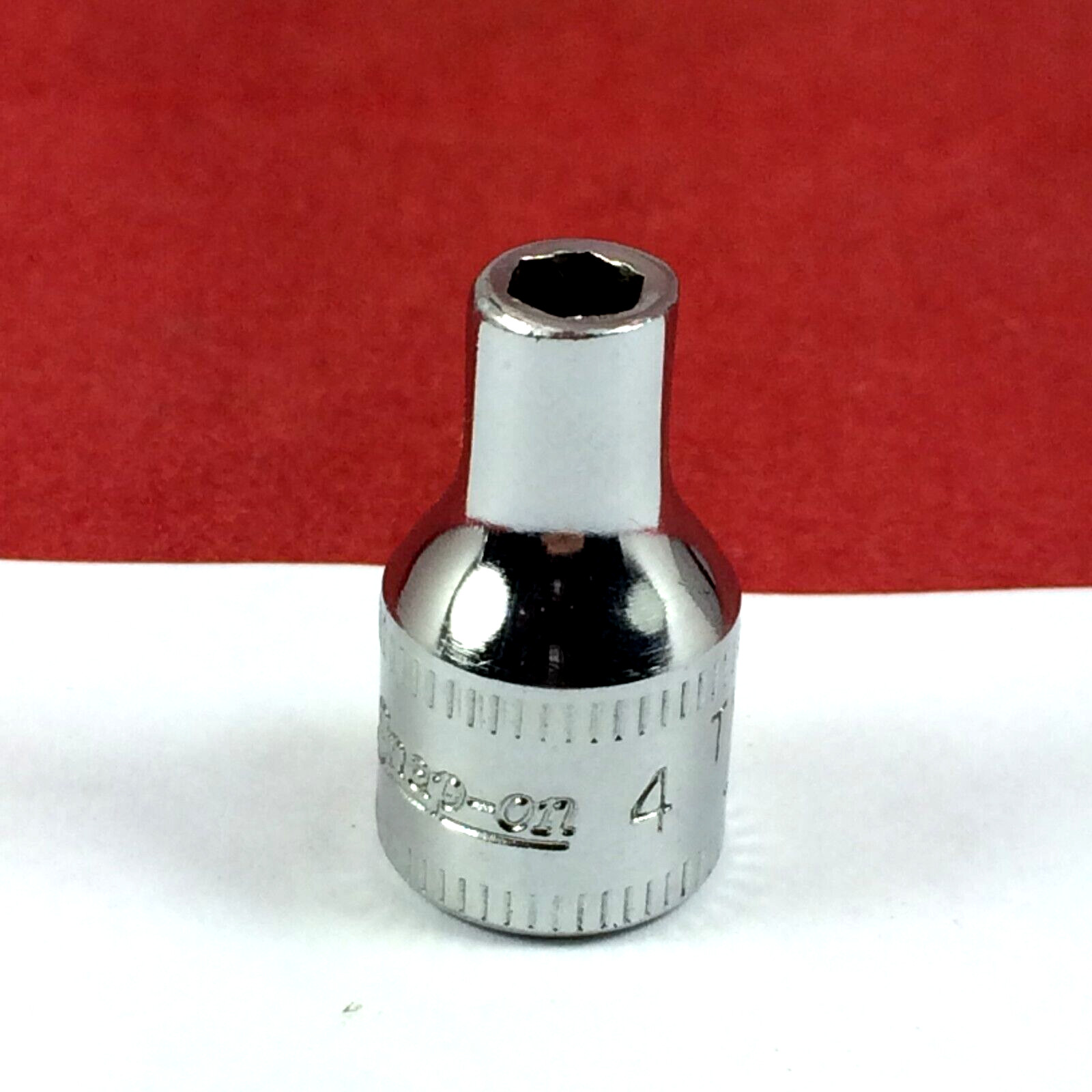Excellent! Snap-on 4mm TMM4 Metric 1/4″ drive Shallow Socket 1986 Engraved