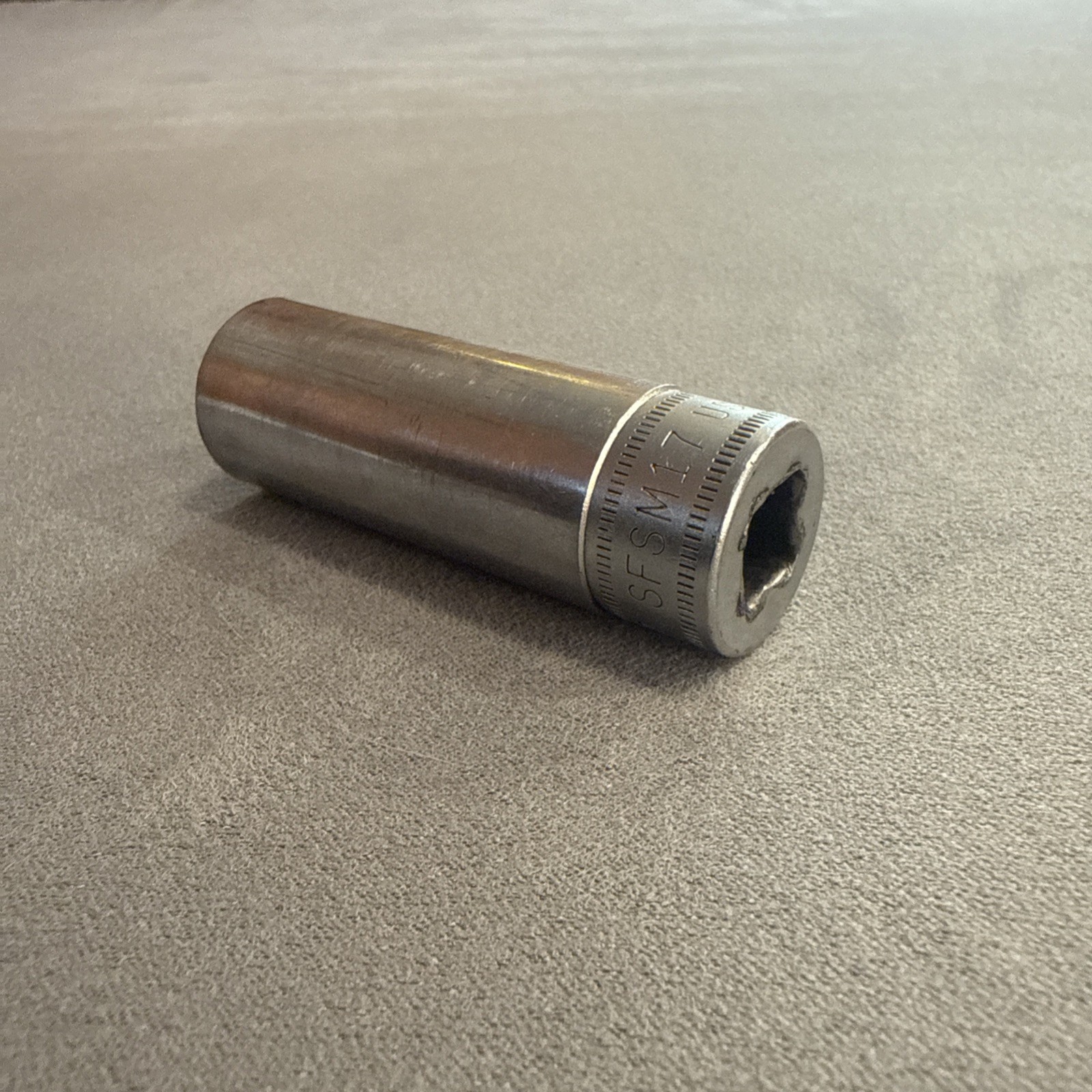 Snap-on Tools Vintage 17mm Deep Socket 3/8″ Drive 6 Point SFSM17 USA