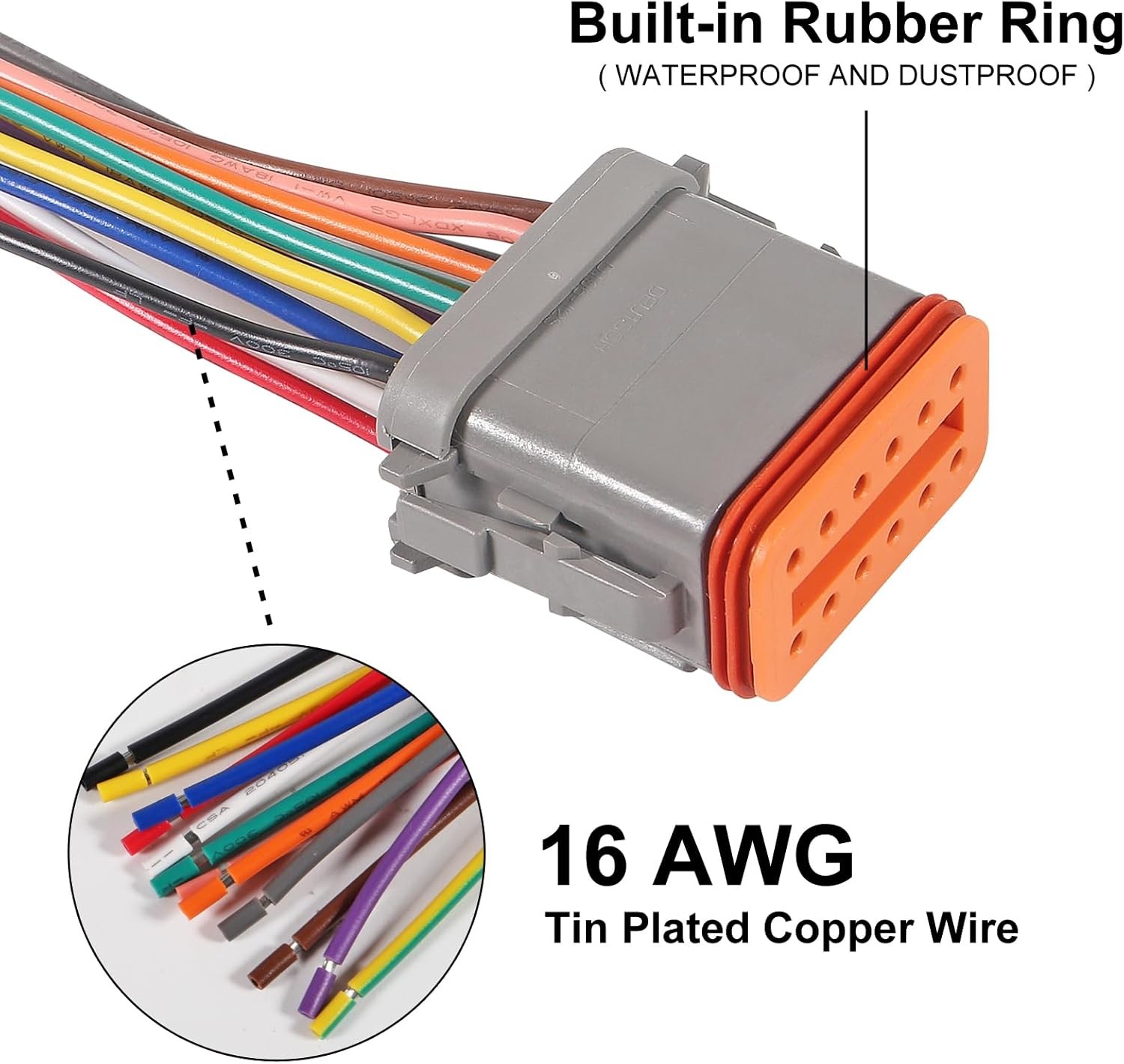 2 Pair 12 Pin Connector Wiring 12 Wire Way Waterproof Automotive 12 pin