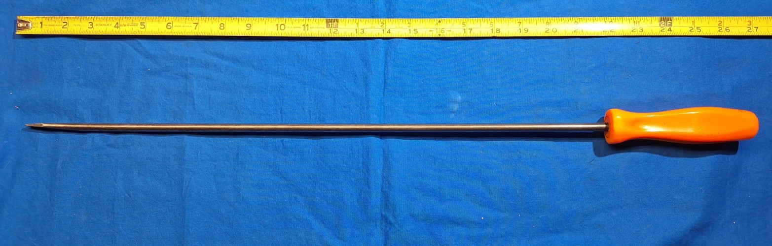 Snap-On SDD422 26″ long shaft slotted screwdriver HARD ORANGE Handle