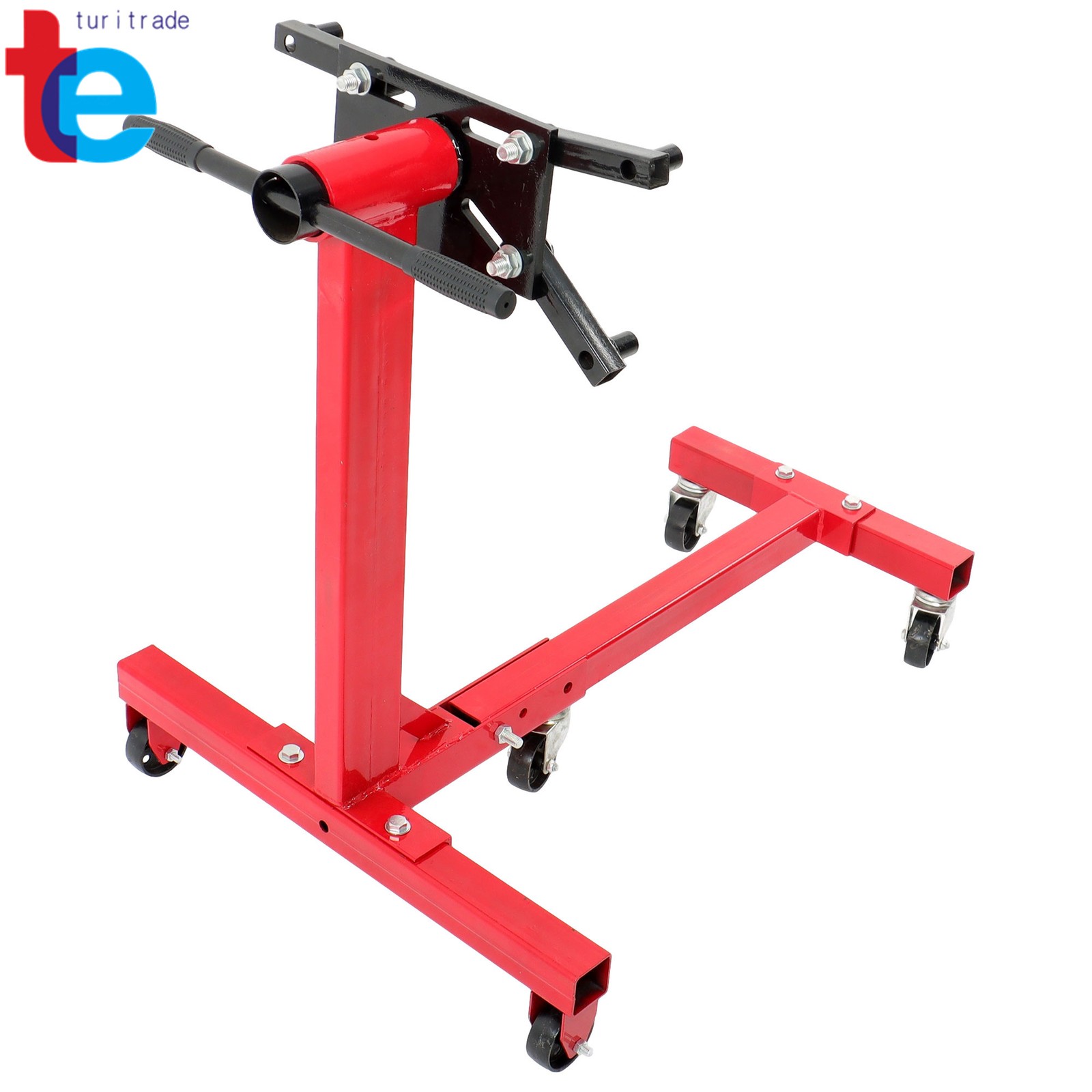 Rotating Engine Stand 1500lbs Folding Motor Hoist Dolly w/ 360° Adjustable Head