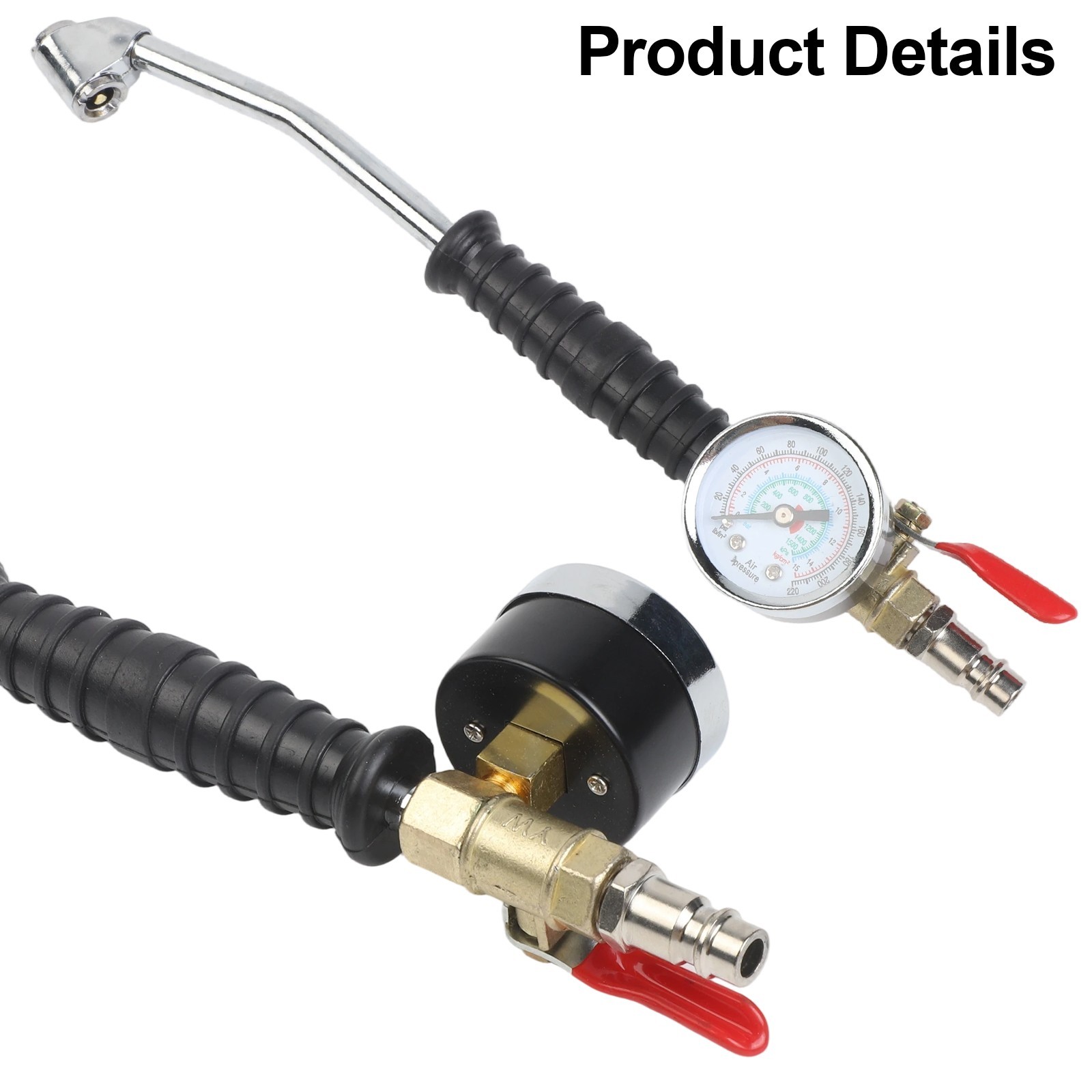 Portable 220 PSI Tire Inflator with Valve and Gauge for Vehicle Owners