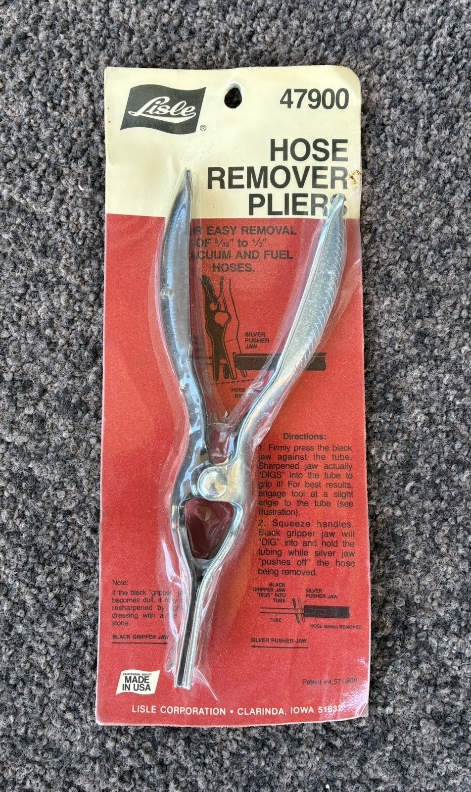 Lisle Tools Hose Remover Pliers great for fuel & vacuum hoses # 47900 NOS USA