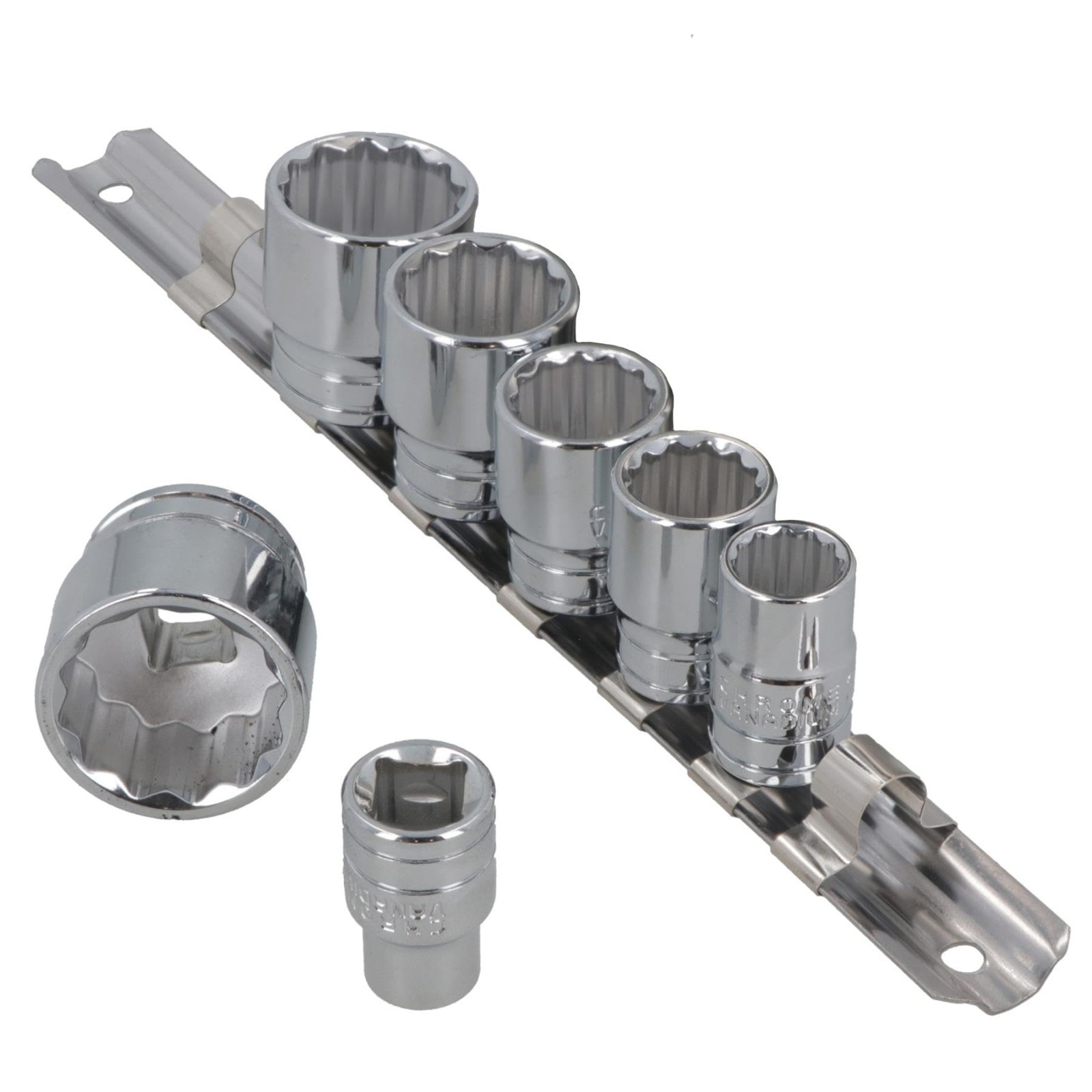 3/8″ Drive Shallow Socket Set, 7-Piece Bi-Hex, Sizes 1/8″-1/2″, Mechanics Tool K