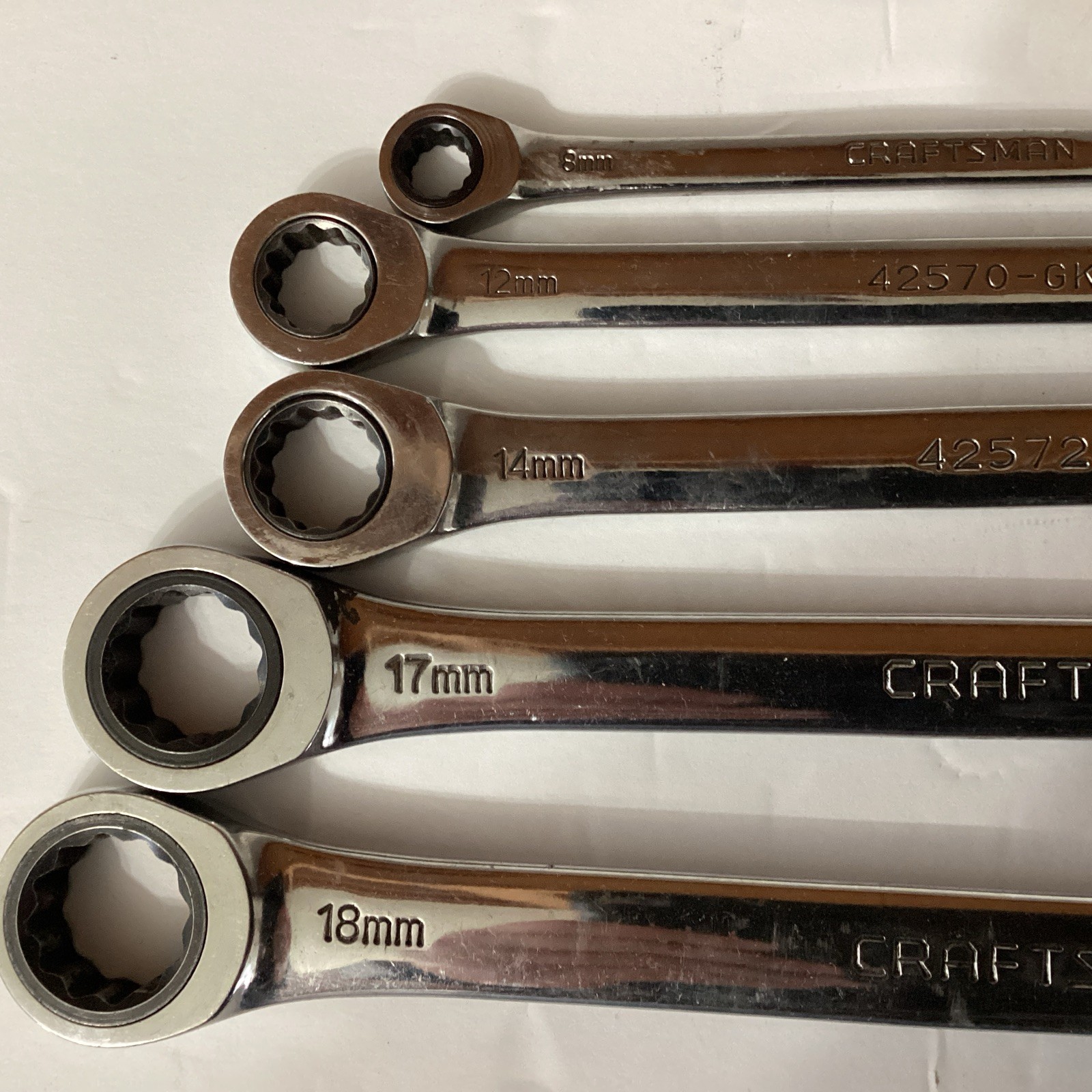 Craftsman Made In USA Ratchet Wrenches 8, 12, 14, 17, 18mm