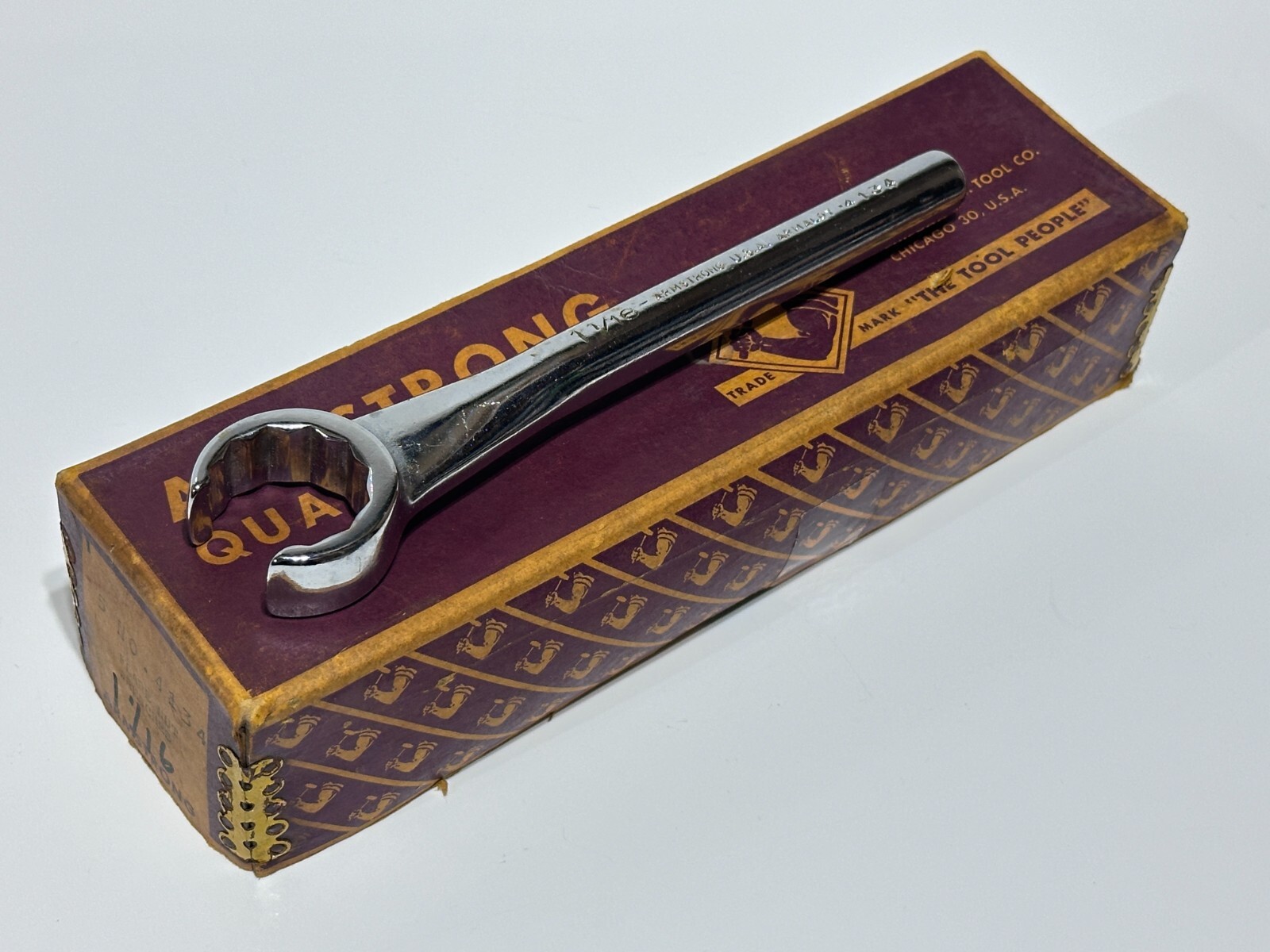 NOS Armstrong Tools USA 4134 SAE 1-1/6″ Single Line Flare Nut Wrench, 12 Point