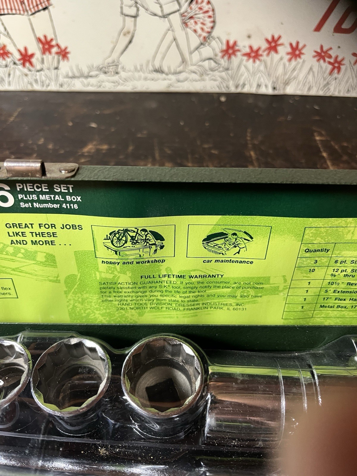 NOS SK Professional Tools 1/2″ Drive 16 Piece Socket Set (No. 4116) Excellent