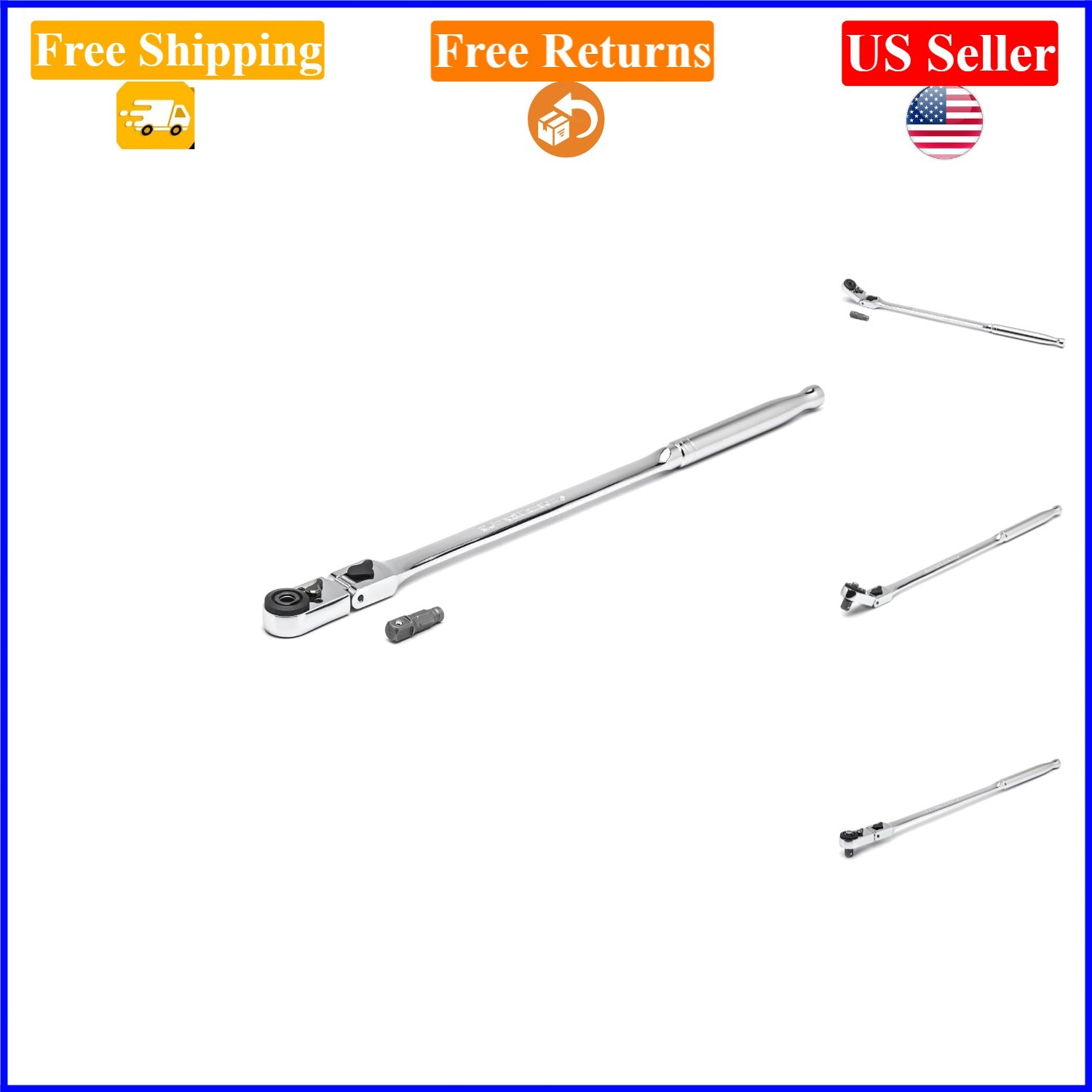 12 In 1/4″ Drive Ratchet, 72 Tooth, Locking Flex Head, SAE, Alloy Steel