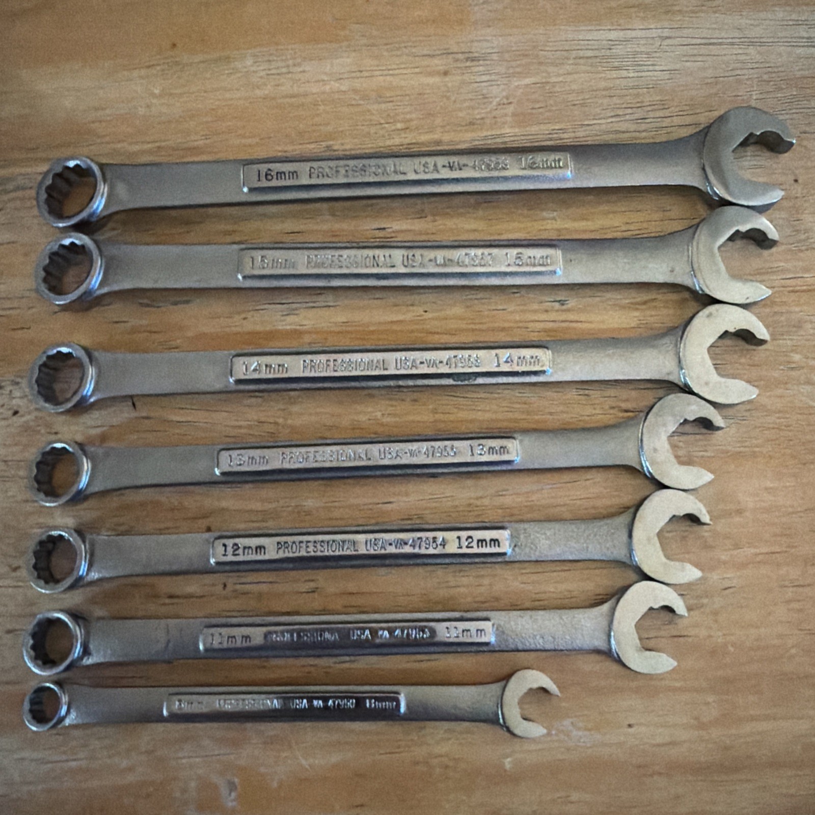 7 Craftsman Professional VA Speed Wrenches 8/11/12/13/14/15/16 MM USA Used Lot