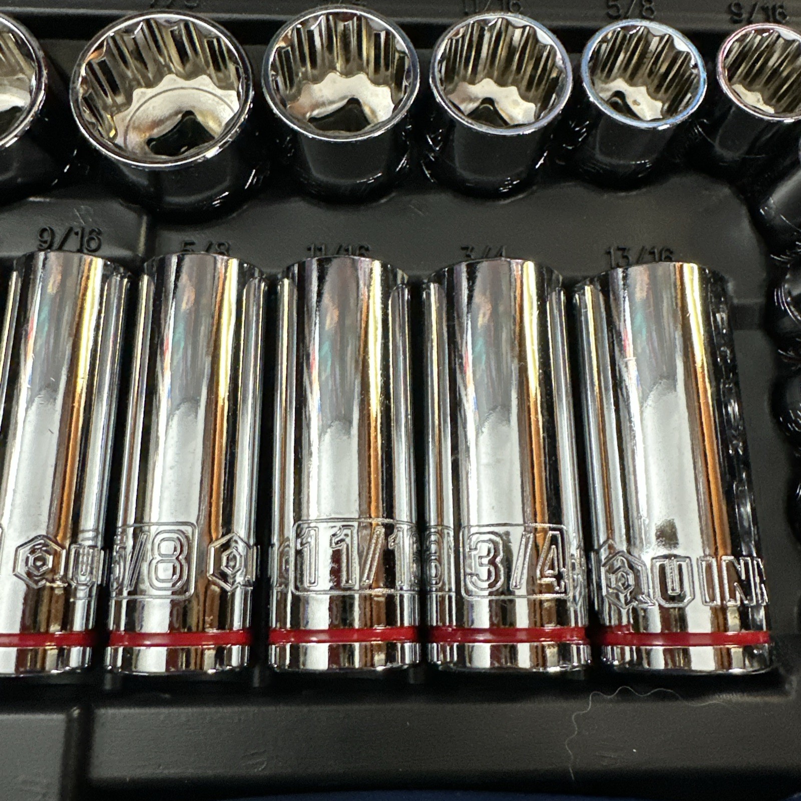 Quinn 3/8 in. Drive SAE and Metric High-Visibility Socket Set