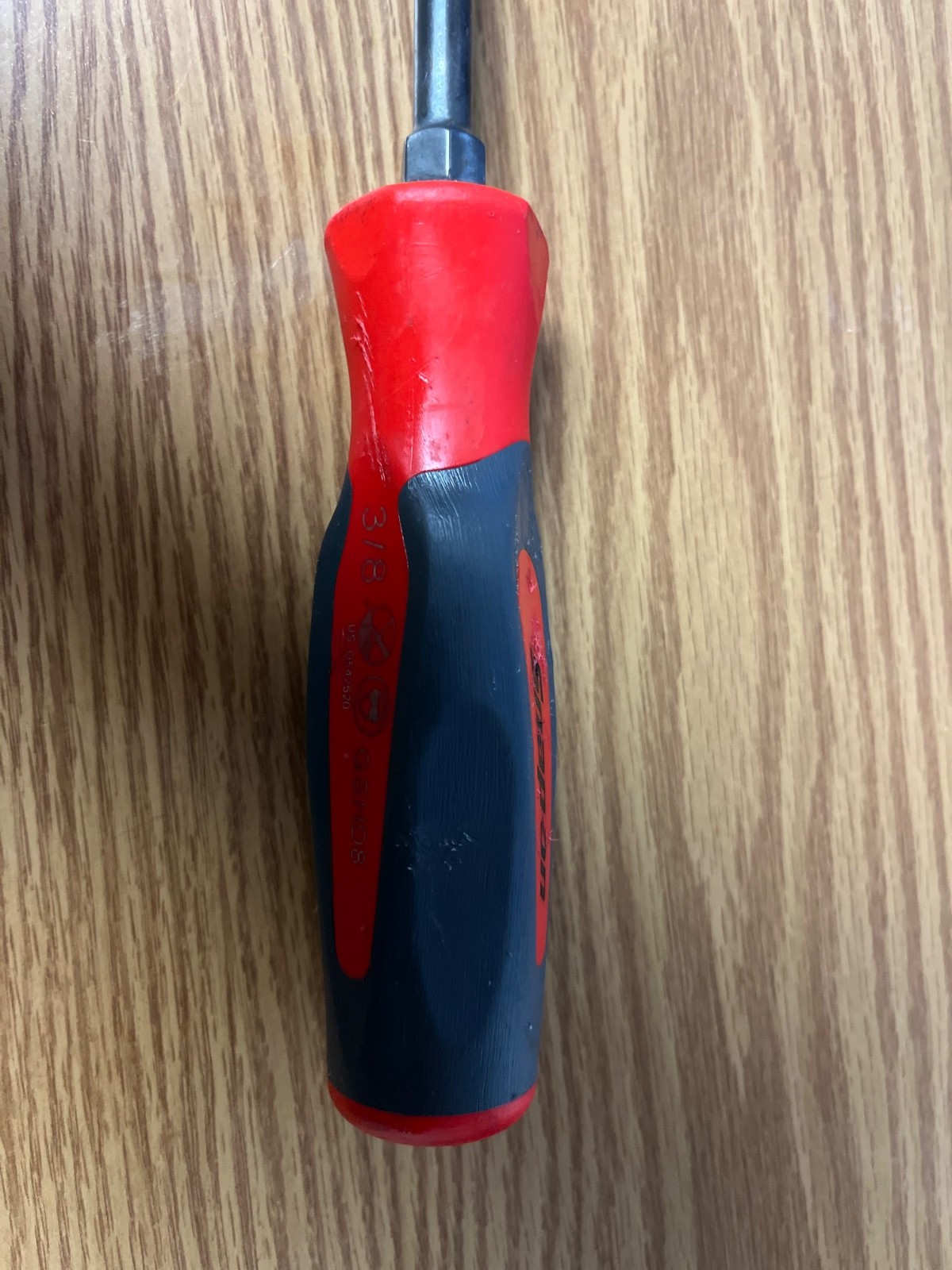 SNAP ON GSHD8 3/8 FLAT BLADE SCREWDRIVER 13.5″ LONG RED/GRAY HANDLE – LOT#123