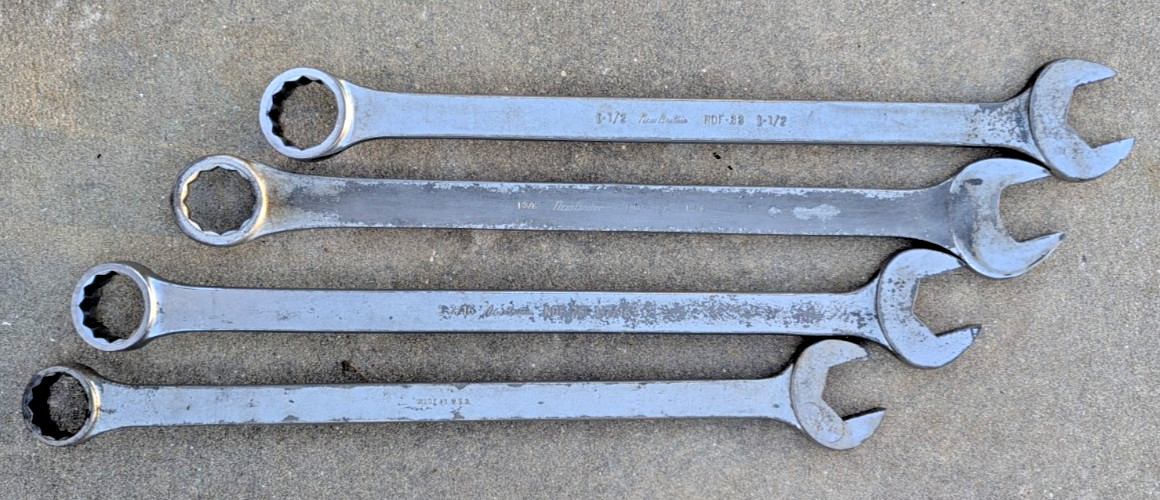 New Britain Combination Wrench SAE 1-5/18″ / 1-7/16″ / 1-3/8″ / 1-1/2″ Lot of 4