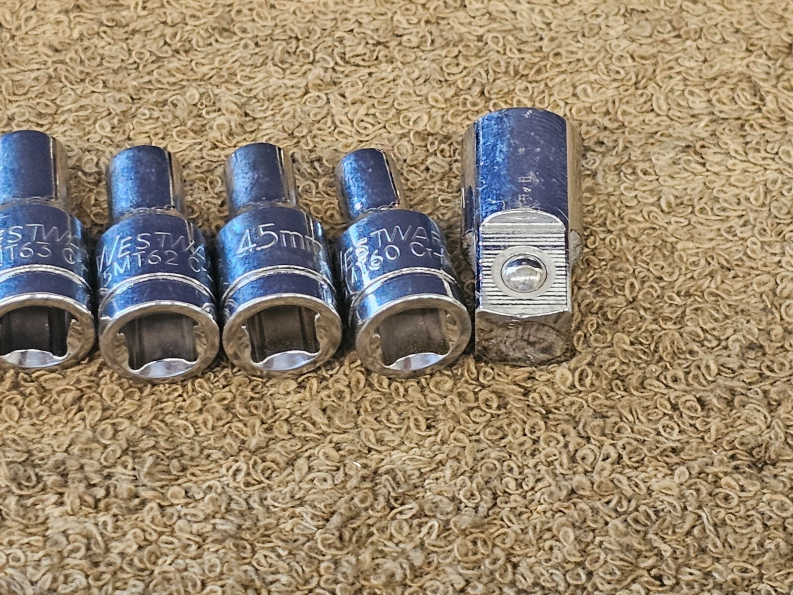 15 Westward Sockets 1/4 Drive 15 14 13 12 11 10 9 8 7 6 5.5 Adapter Metric Set