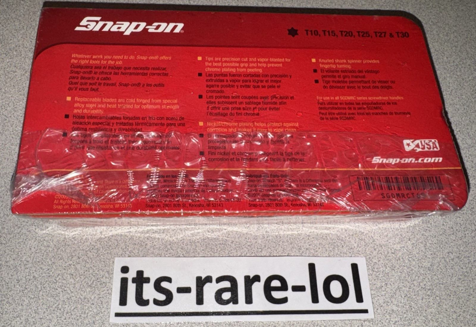 Snap On Tools SGDMRCT60 Ratcheting Screwdriver TORX 6 Pc Set T10-T30 NEW SEALED!