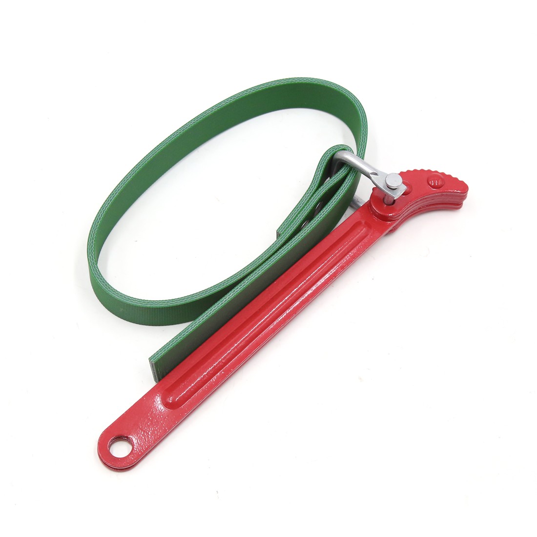 Red Green Adjustable Faux Leather Oil Filter Strap Wrench Spanner for Motorcycle