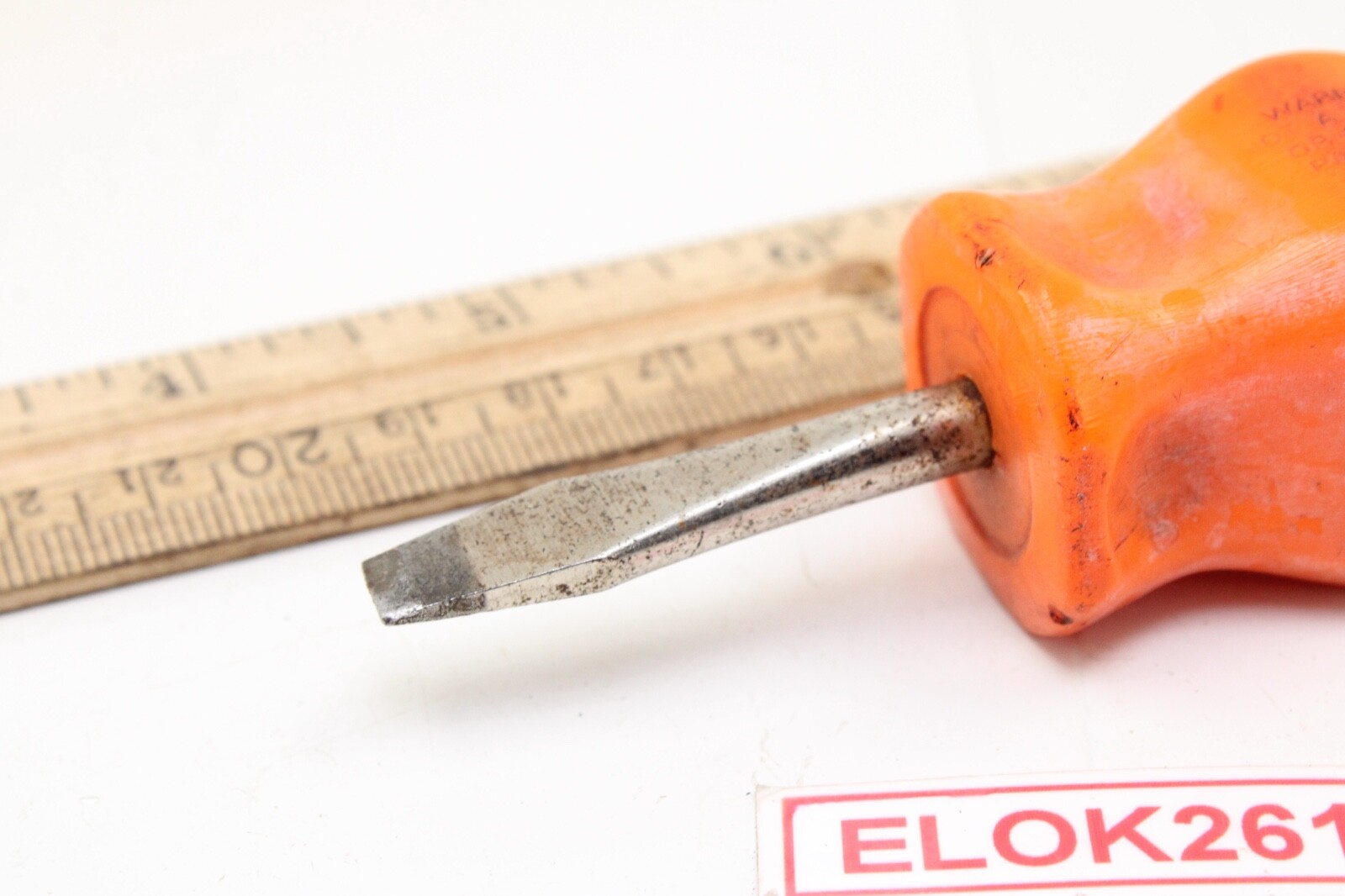 Snap On SDD1 1/4″ x 1-1/2″ Hard Orange Handle Flat/Slotted Stubby Screwdriver US