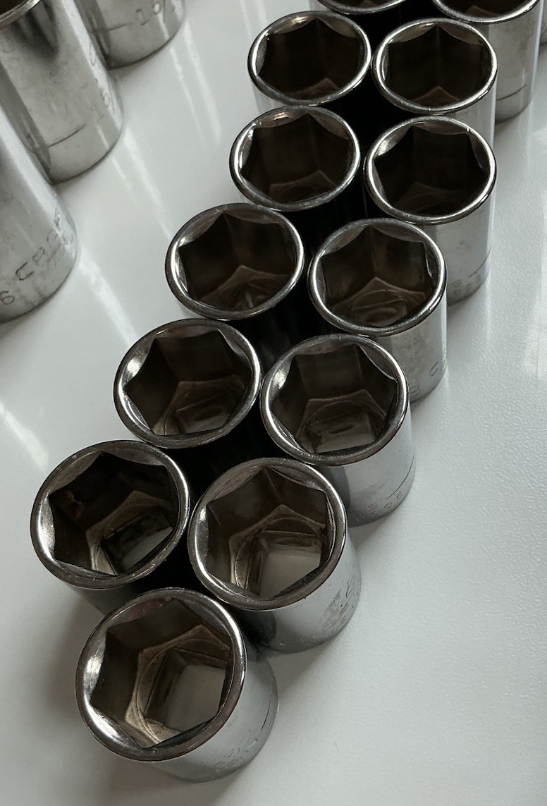 Lot Of 15 Vintage Craftsman 5/8 Sockets 3/8 Drive 6 Point G Series 43205 USA